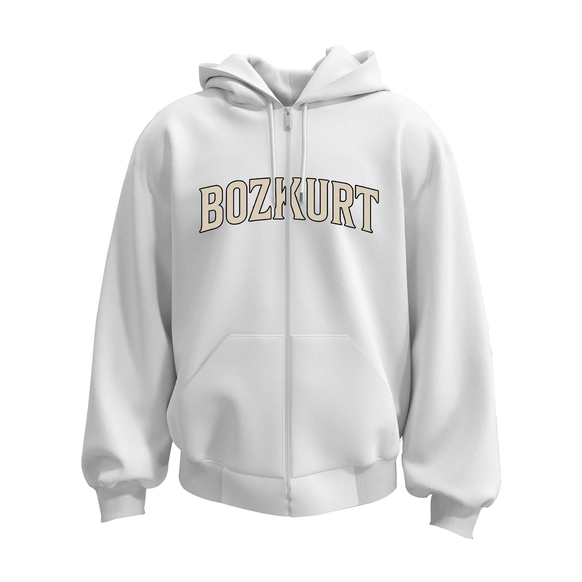 Kanlı Bozkurt  Ön ve Arka Baskı Baskılı   (Unisex Fermuarlı Hoodie )