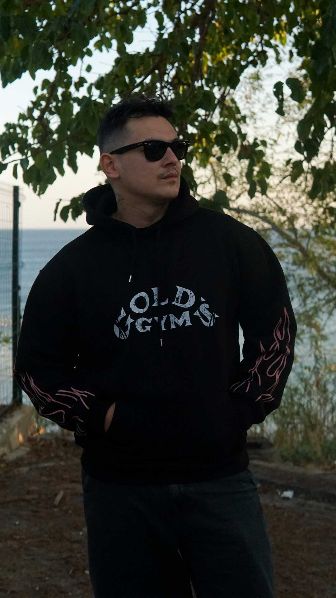 Gold's Gym  Spor Series Ön Arka ve Kol Baskılı (Unisex Hoodie)