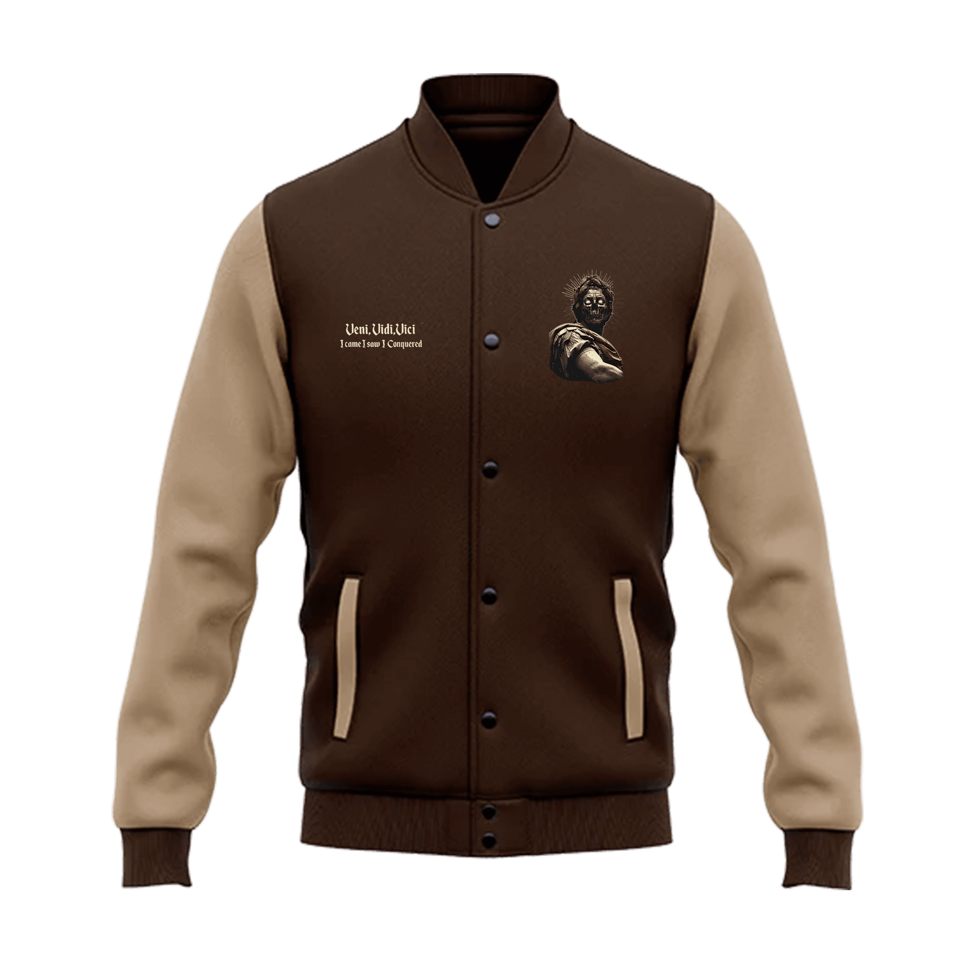 Veni Vidi Vici II Warrior Series Ön Ve Arka Baskılı (Unisex Kolej ceketi)