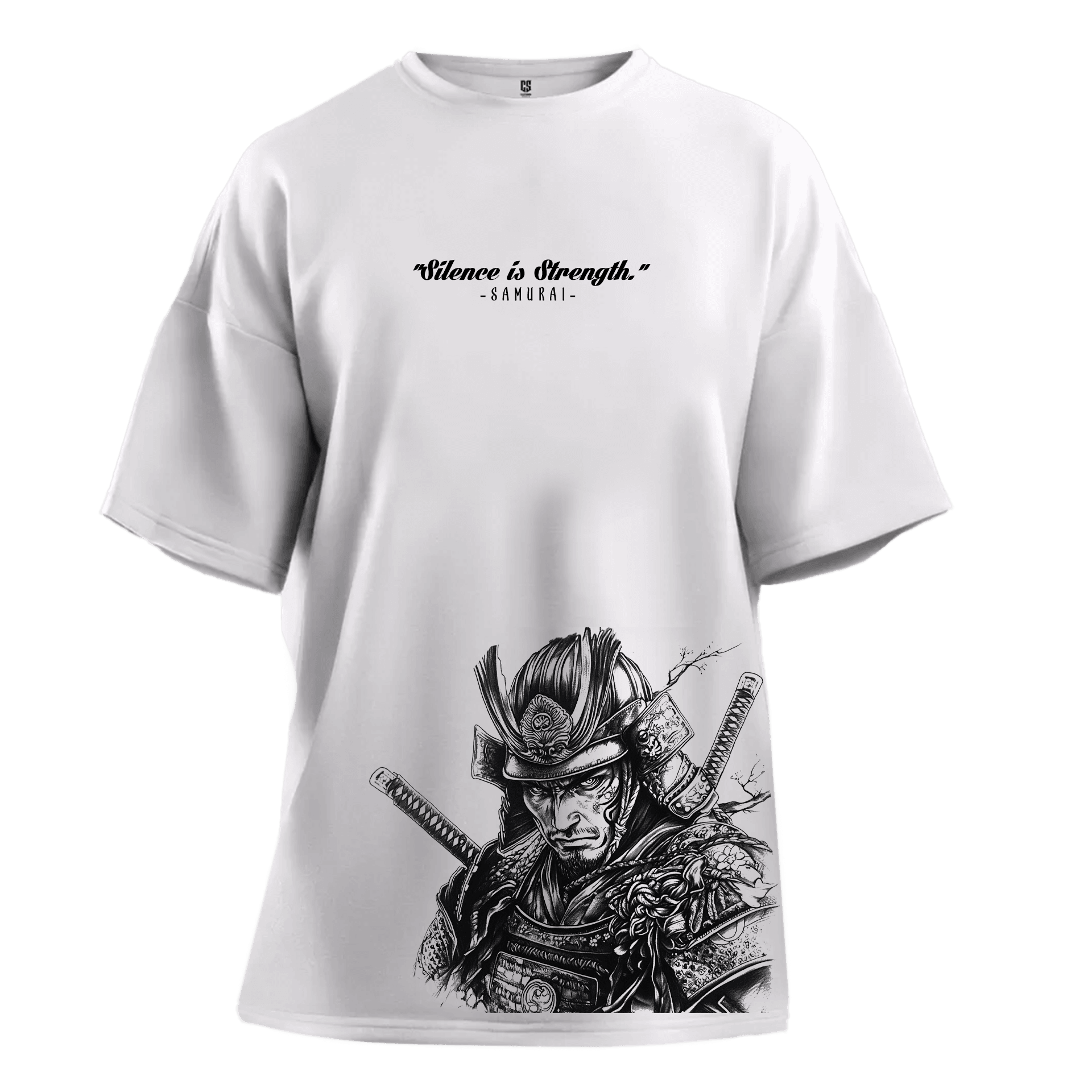 Silence is Strength Samurai   Ön  Baskılı(Unisex Tişört)