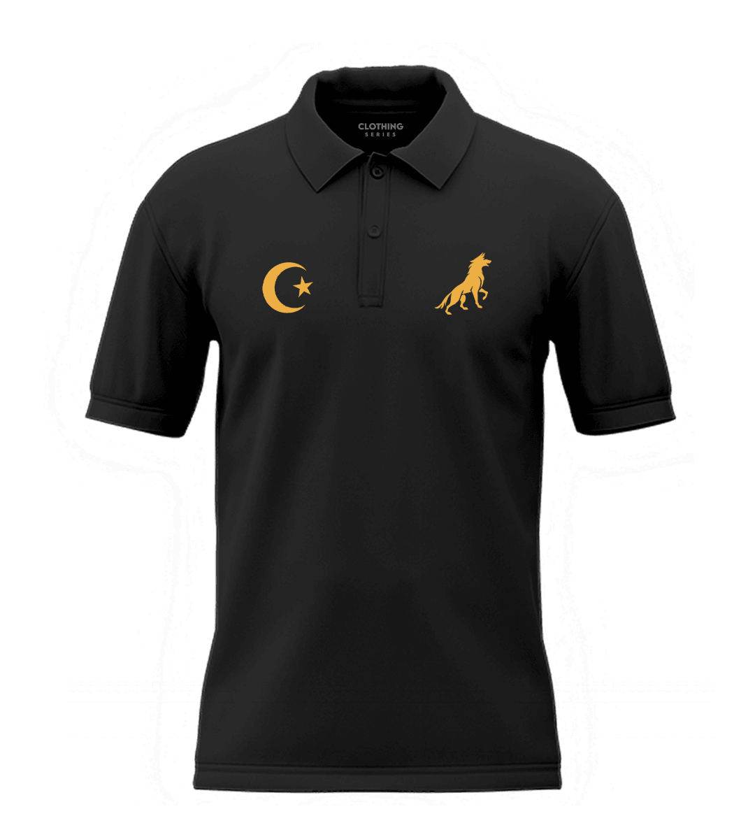 Kurt Hilal Ön Ve Arka  Baskılı (Unisex Polo Yaka)