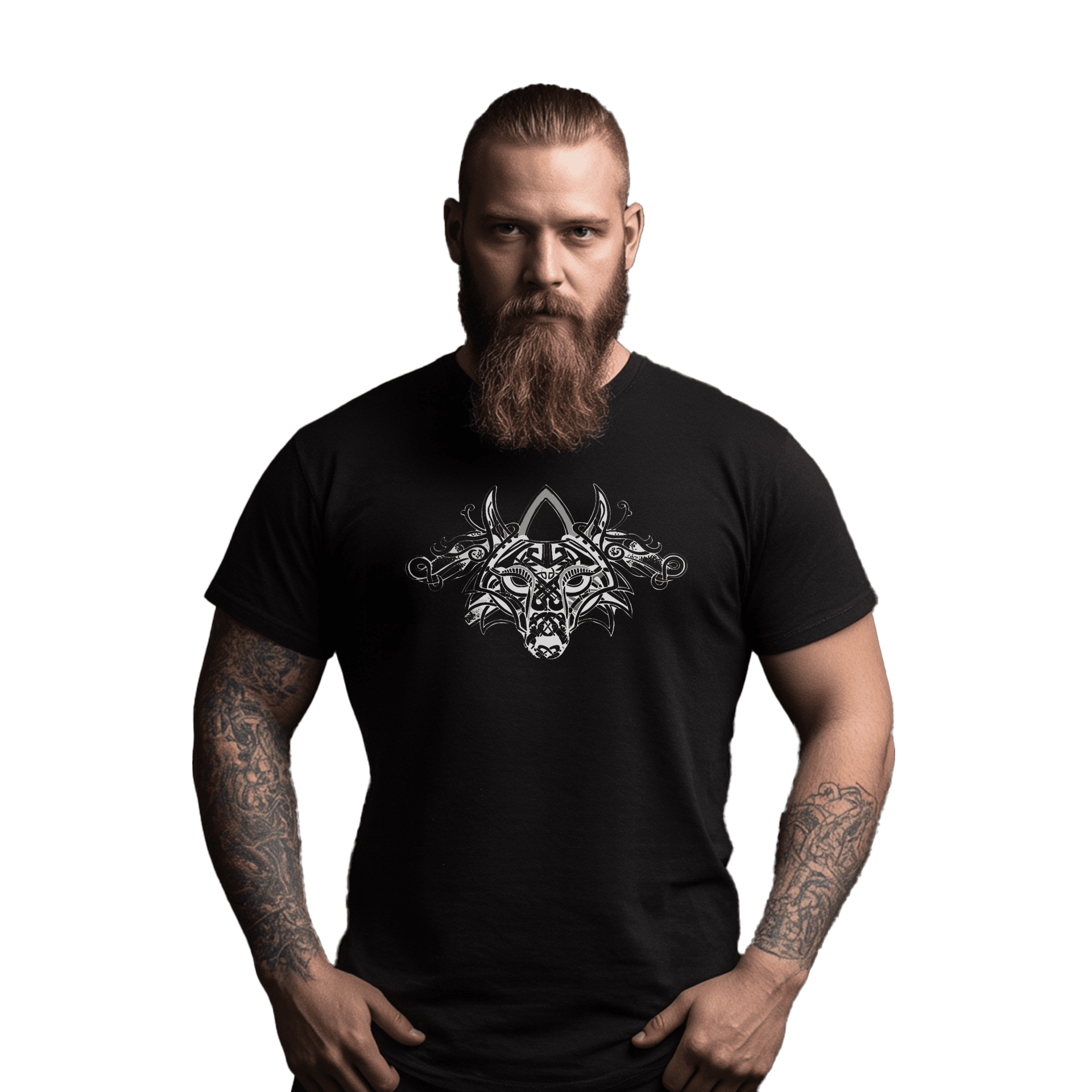 Nord Wolf  Ön Ve Arka Baskılı Nordic(Unisex Tişört)