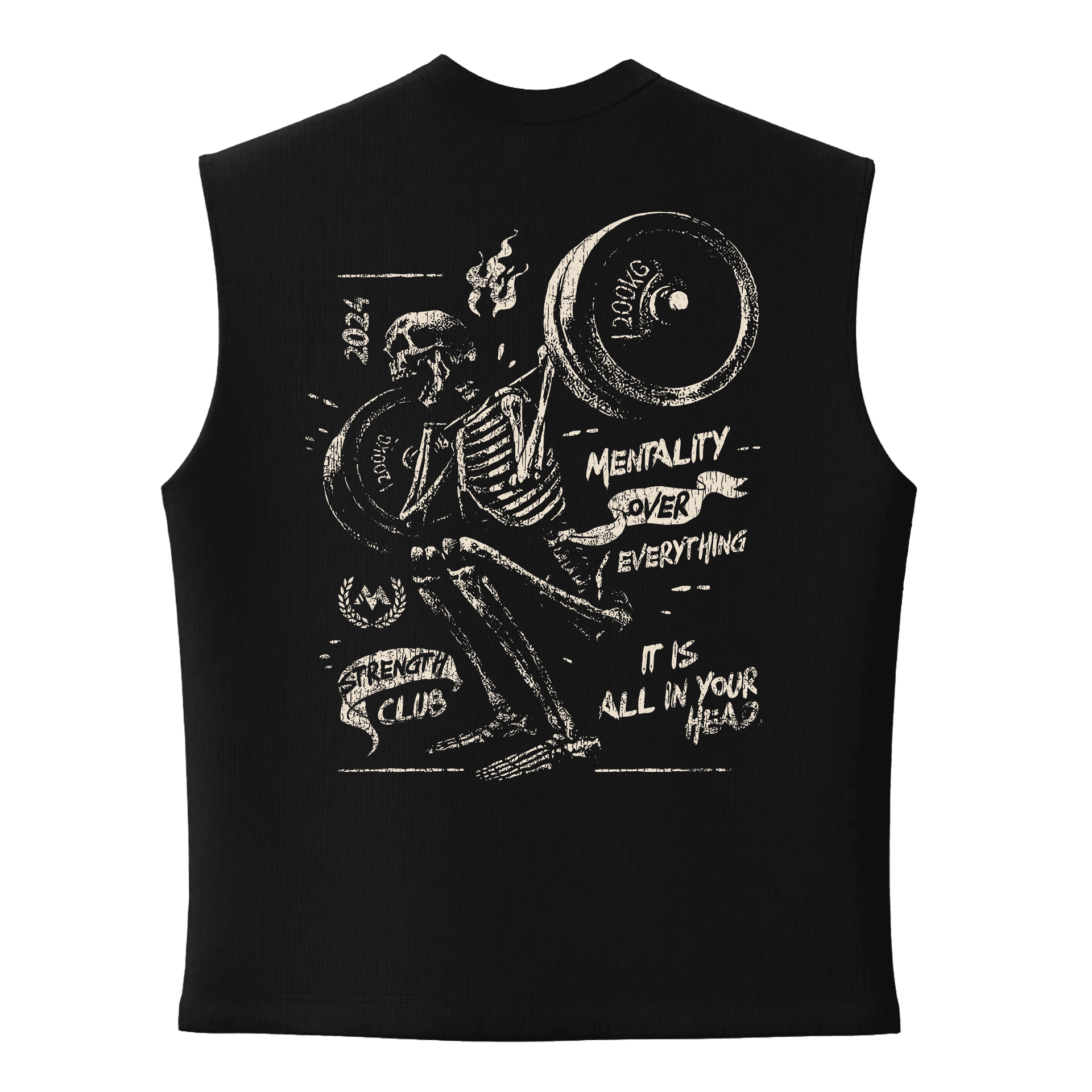 It is All in your head  Ön ve Arka  Baskılı   (Unisex Sleeveless Atlet )
