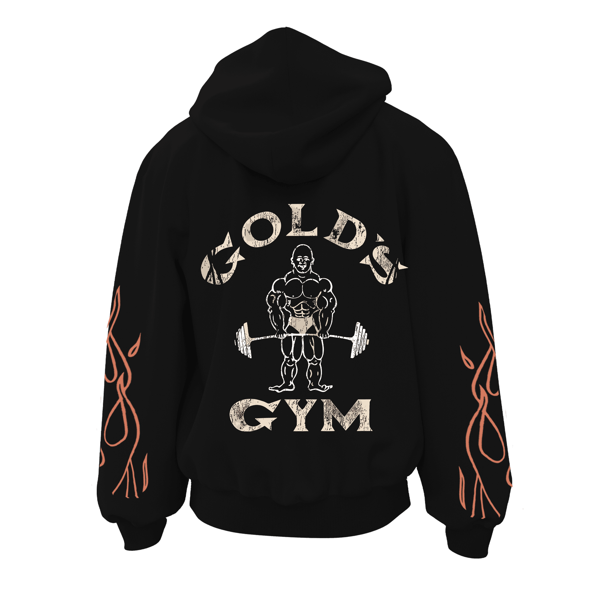 Gold's Gym  Ön ve Arka Baskılı  Spor Series (Unisex Fermuarlı Hoodie )