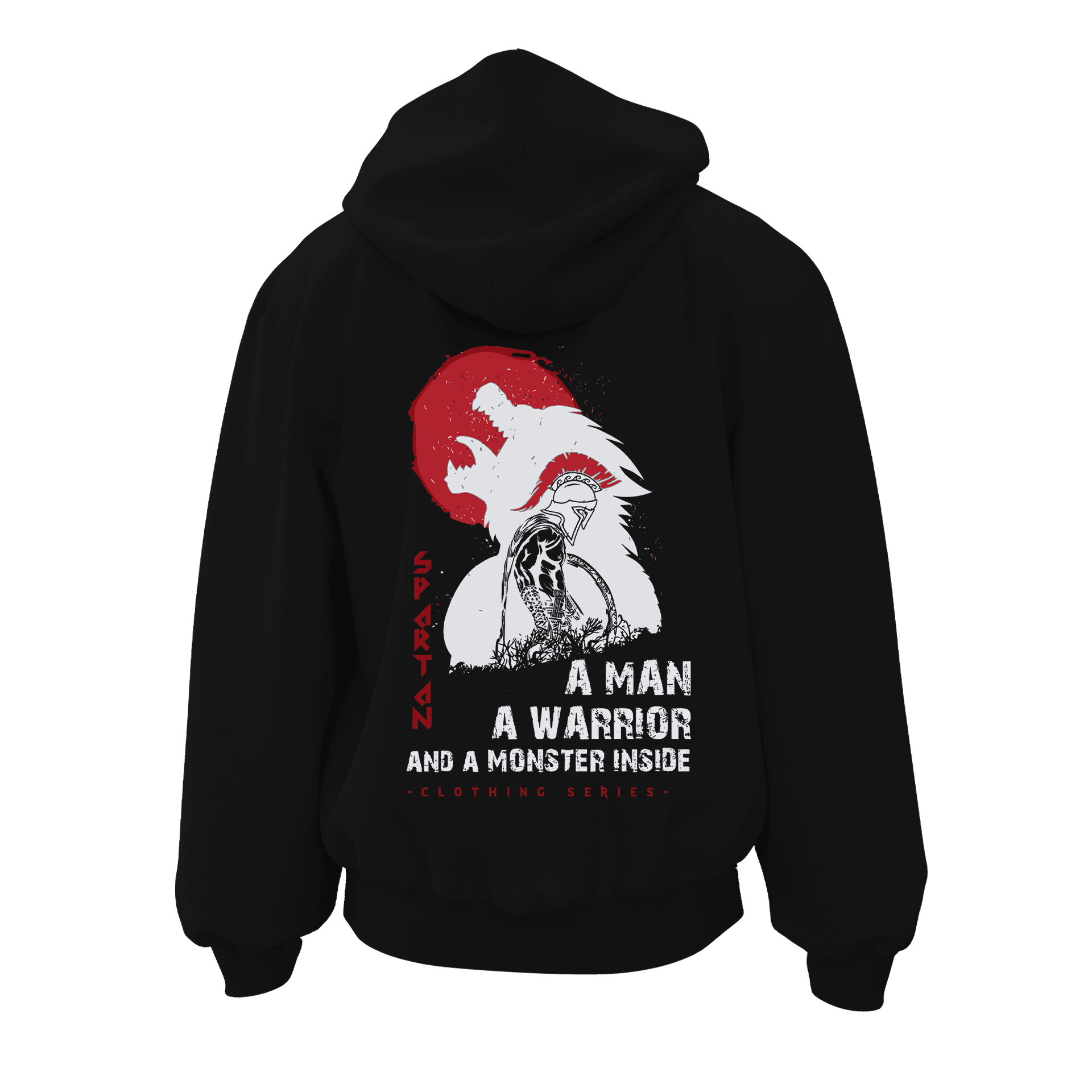 A Man A Warrior And A Monster Insıde Ön ve Arka Baskılı Warrior Series(Unisex Fermuarlı Hoodie )