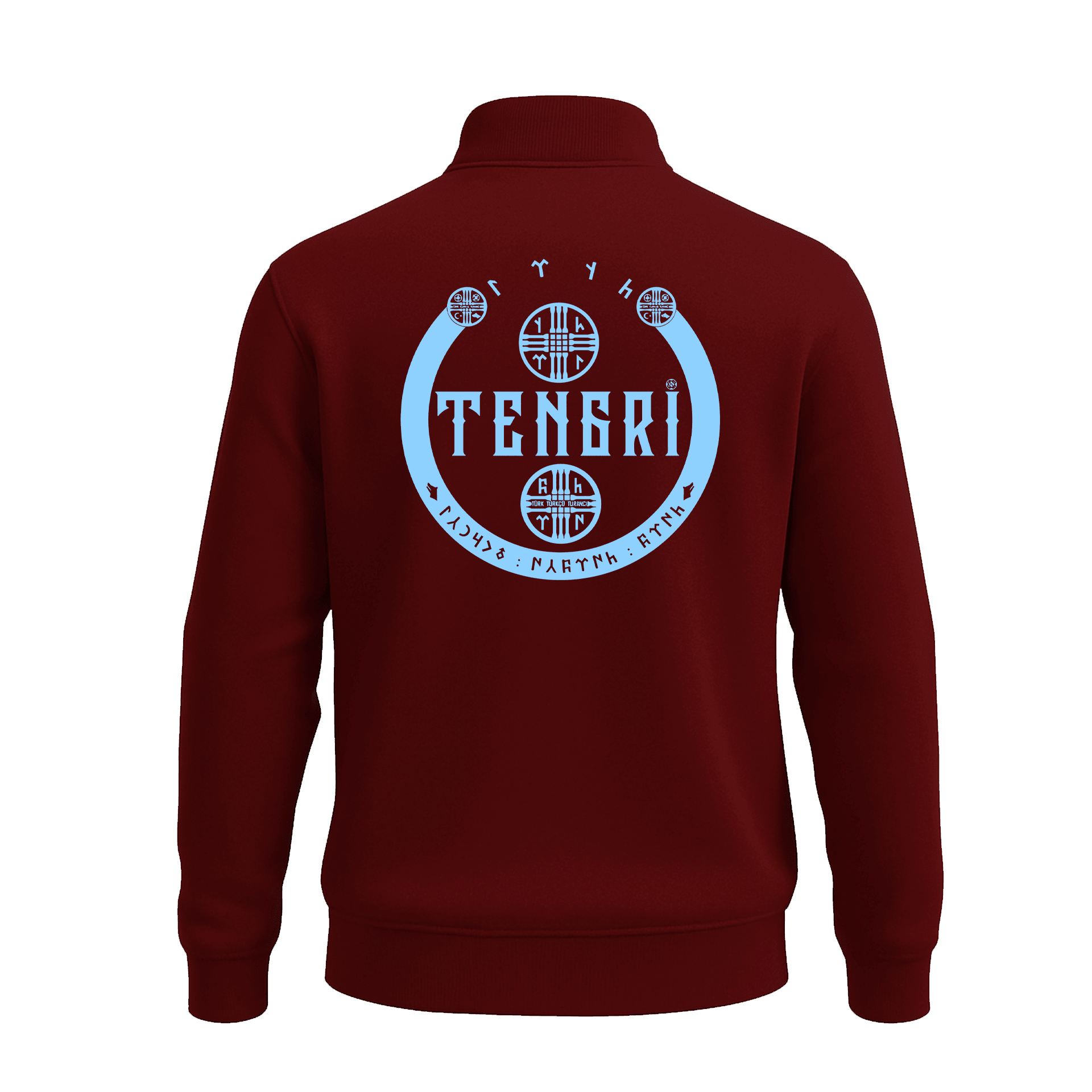 Tengri II  Ön Ve Arka  Baskılı (Unisex Yarım Fermuarlı Sweat)