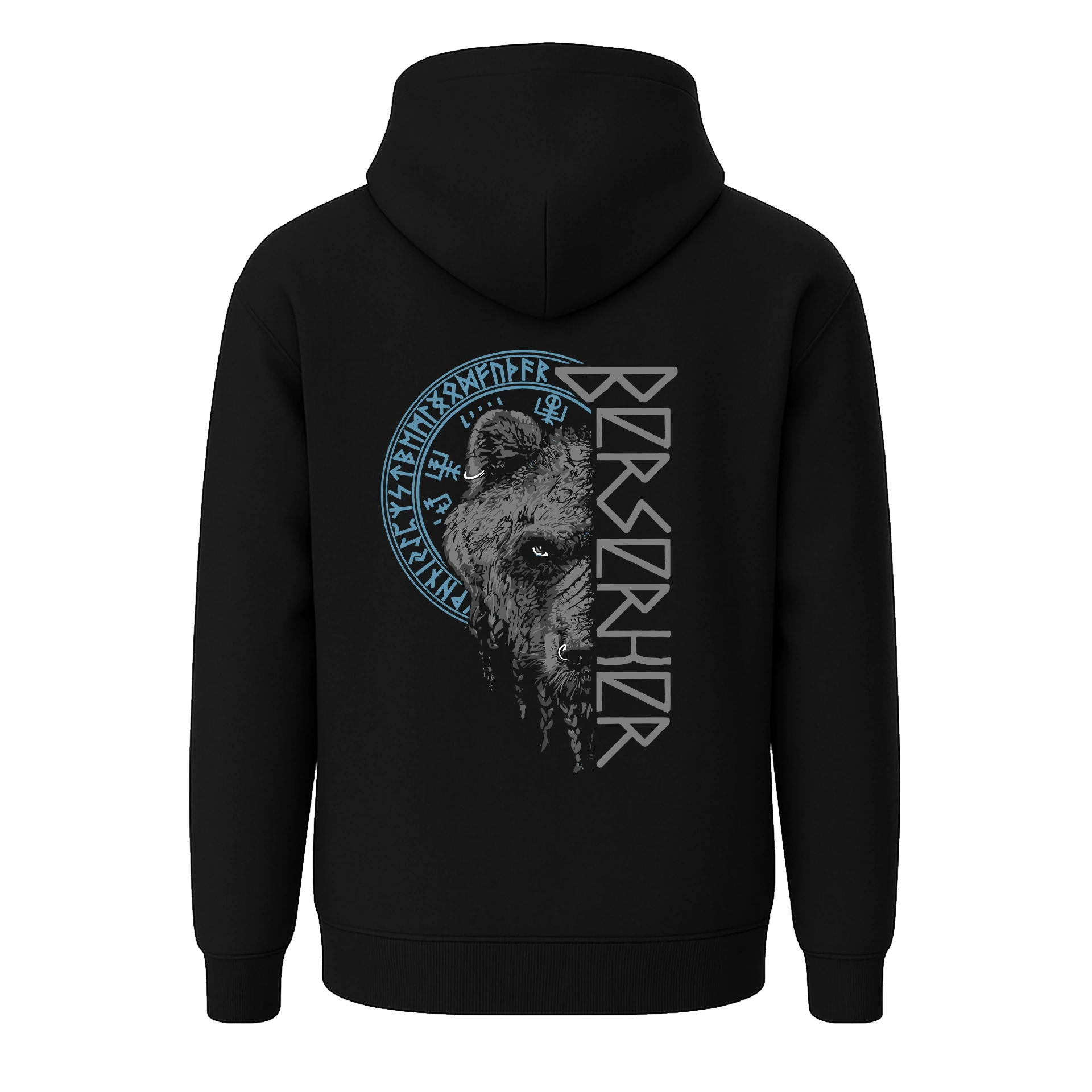  Berserker Bear Ön Ve Arka Baskılı Nordic Series  (Unisex Hoodie )