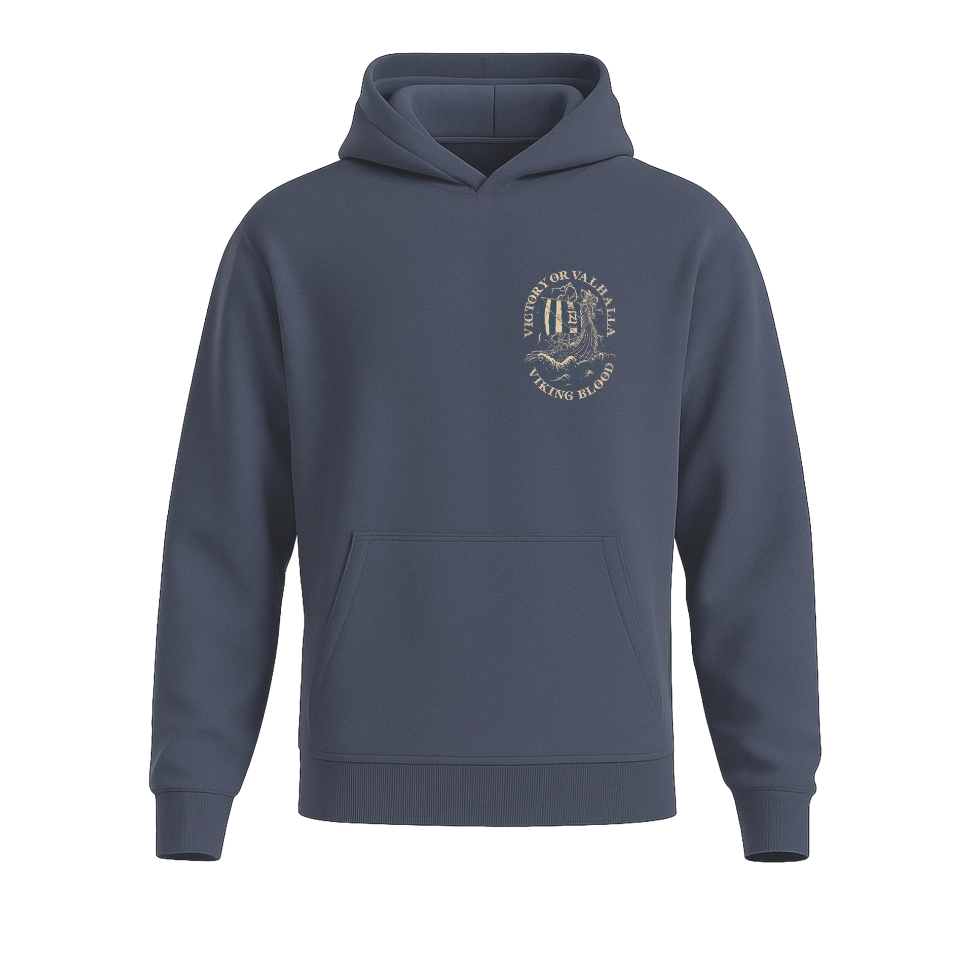   Viking Blood Victory Or Valhalla   Ön Ve Arka Baskılı  Nordic Series   (Unisex Hoodie )