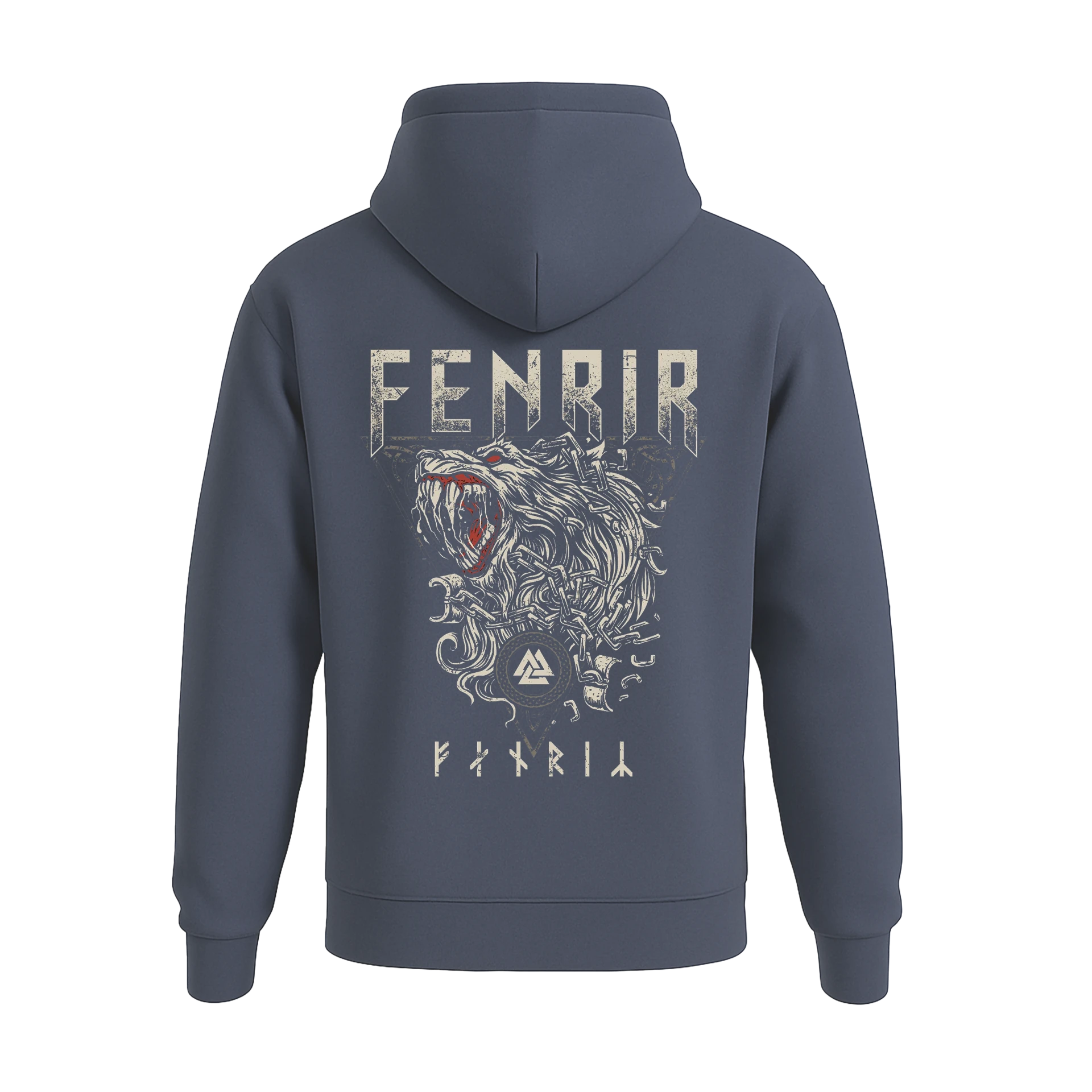 Fenrir II Ön Ve Arka  Baskılı Nordic  (Unisex Hoodie)