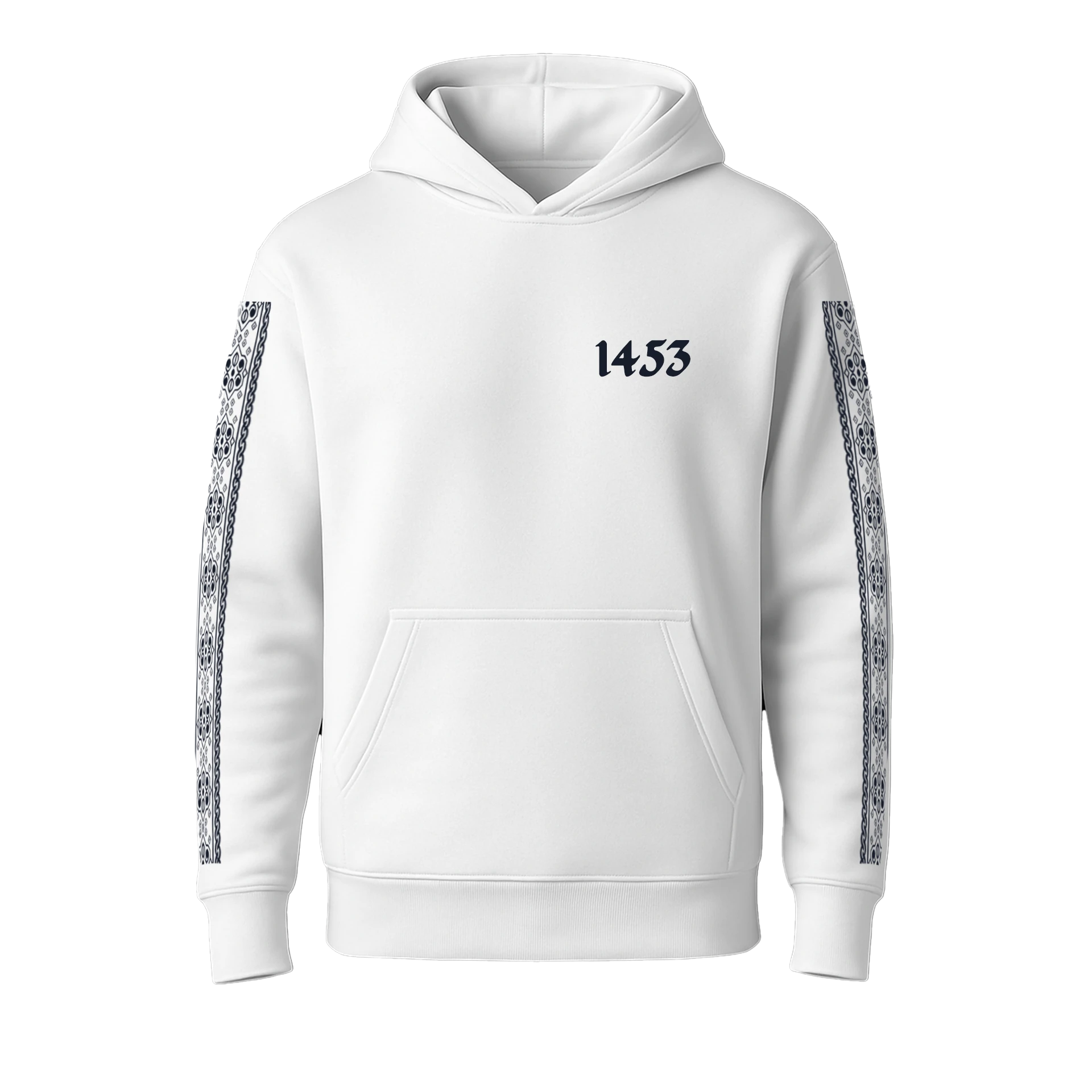 1453 Fatih Sultan Mehmet Cihan Fatihi Ön Nakışlı, Kol Ve Arka Baskılı   Türk Serisi (Unisex Kapüşonlu)