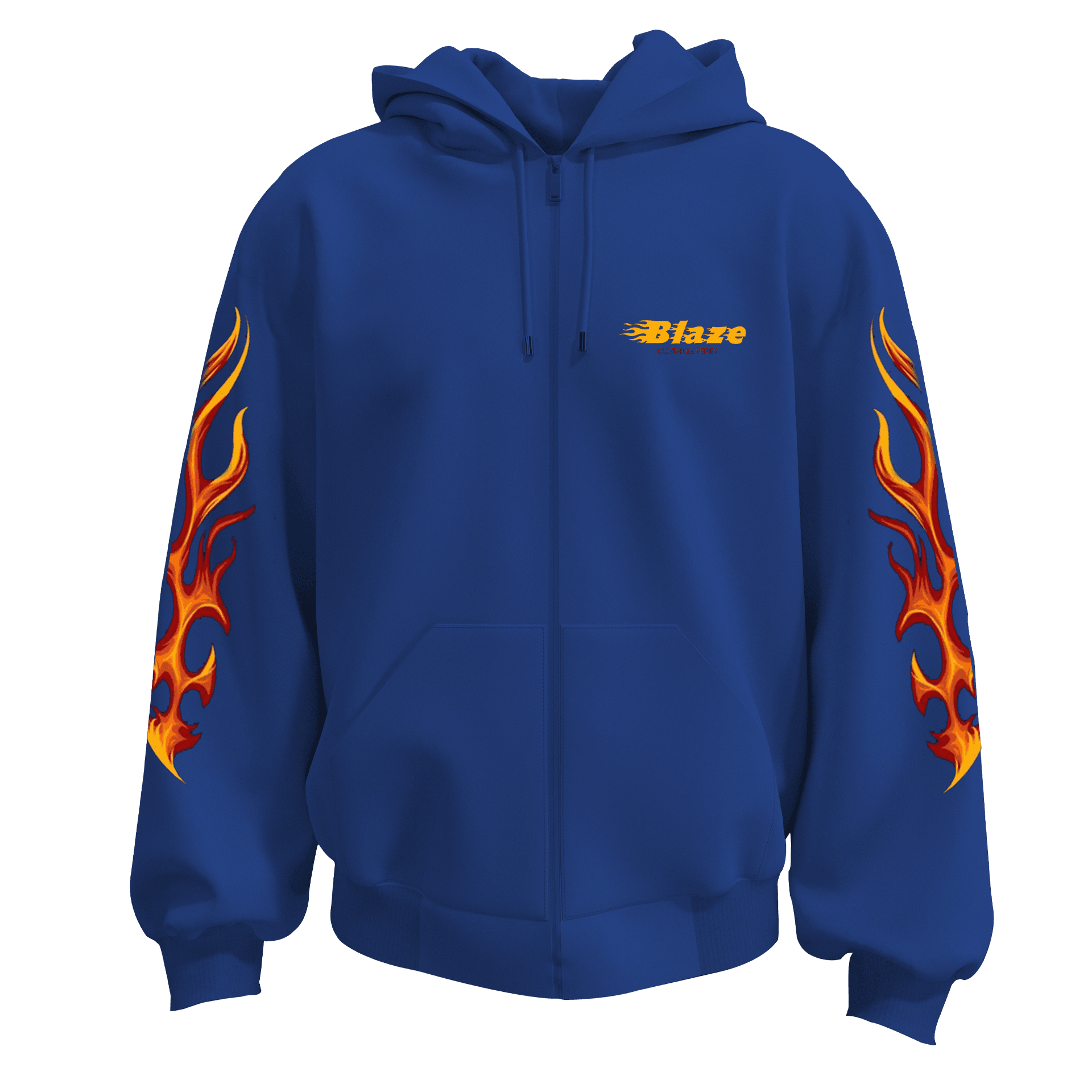Blaze Ön Ve Kol Baskılı (Unisex Fermuarlı Hoodie )