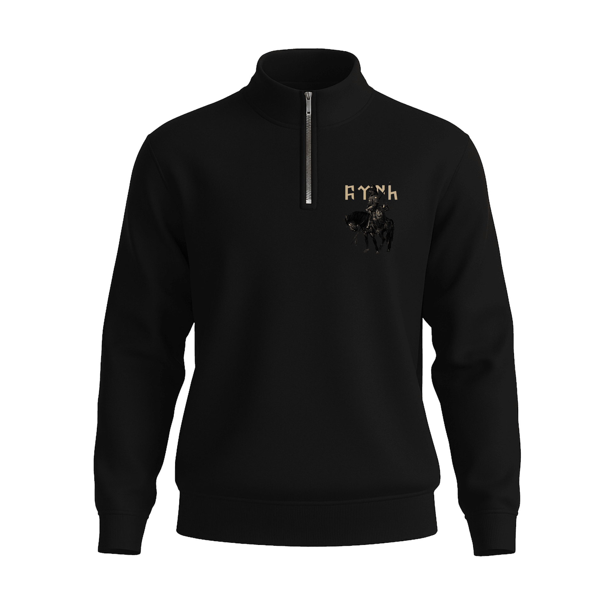 Türk Hakanı  Ön Ve Arka  Baskılı (Unisex Yarım Fermuarlı Sweat)