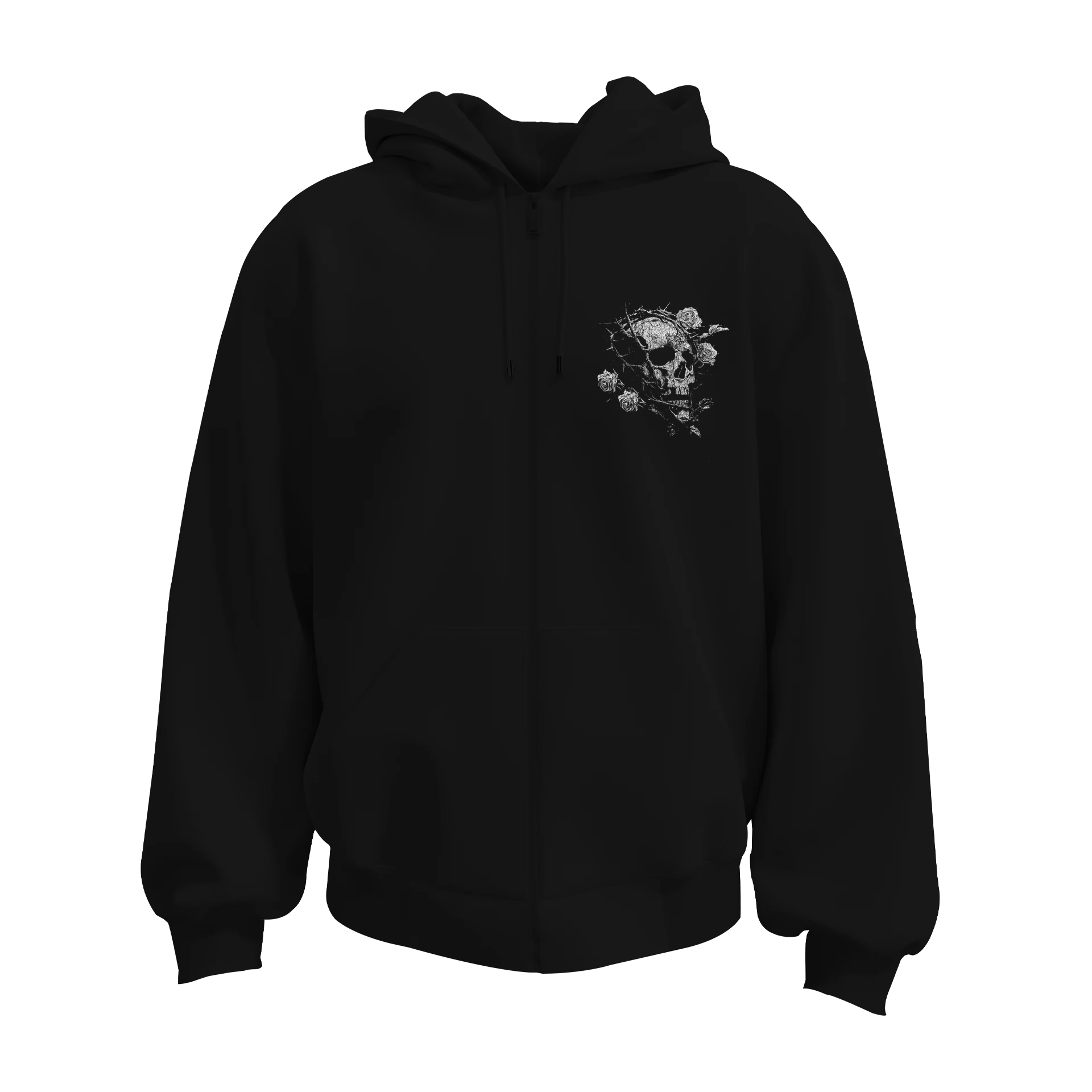 Silent Truths Skull  Ön ve Arka Baskılı  (Unisex Fermuarlı Hoodie )