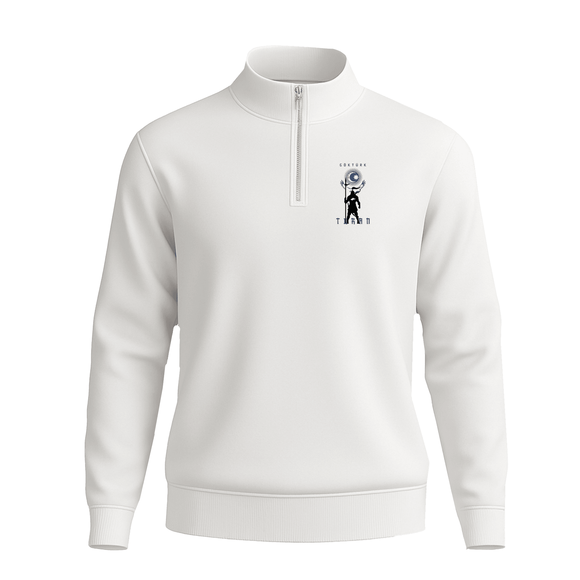 Göktürk  Ön Ve Arka  Baskılı (Unisex Yarım Fermuarlı Sweat)