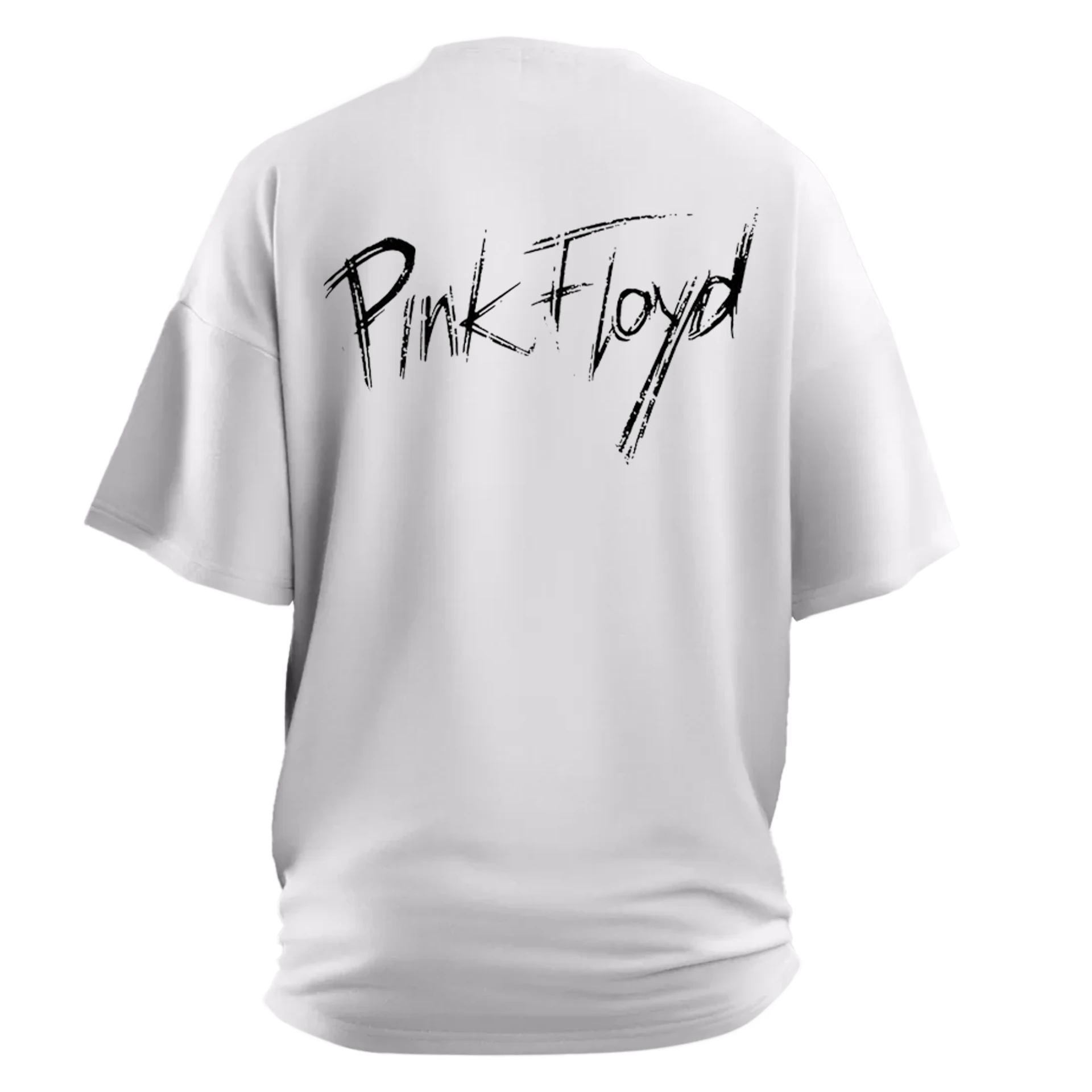 Pink Floyd  Ön ve Arka    Baskılı (M   BEDEN  Beyaz Oversize  TEK Beden Outlet Ürün)