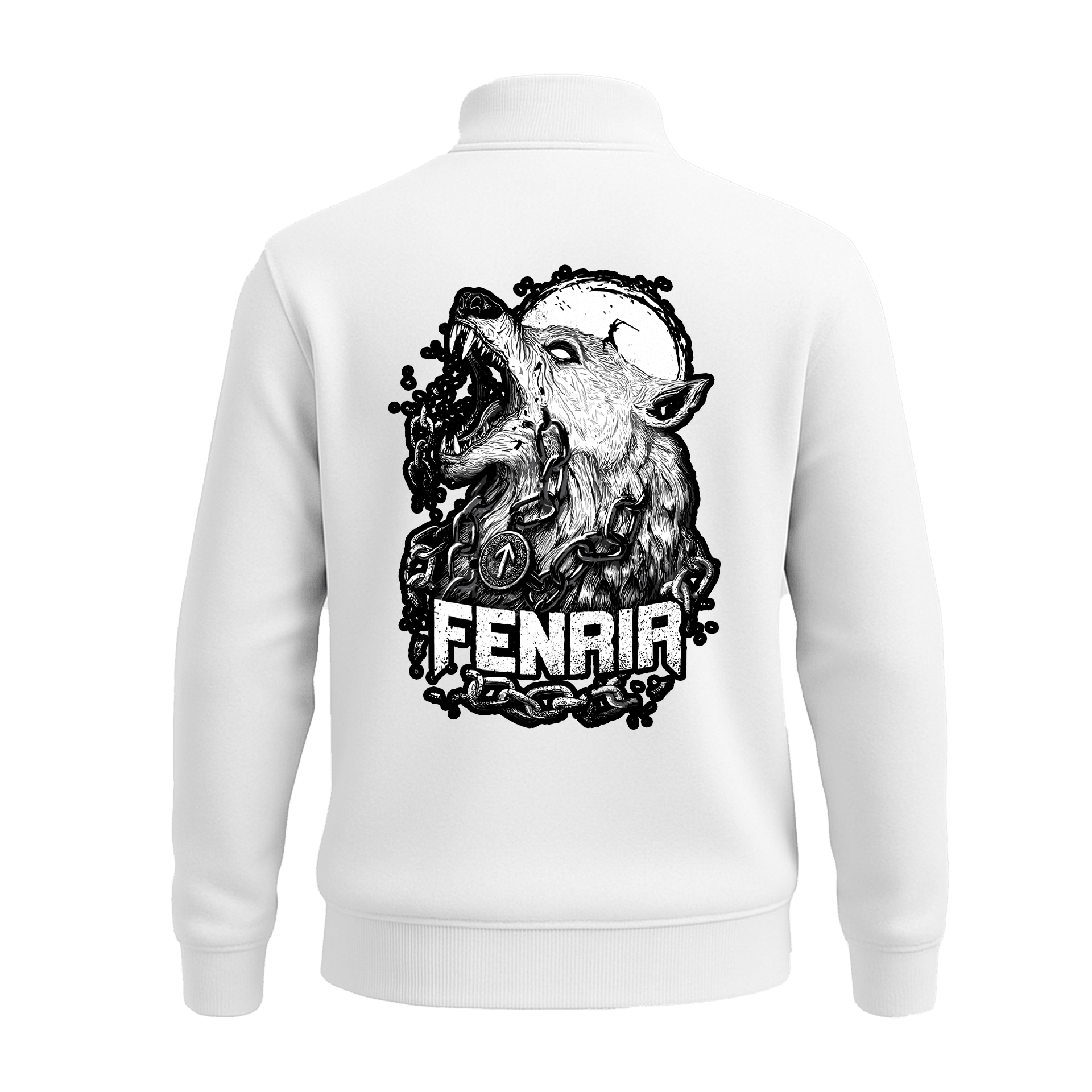 Fenrir II   Ön Ve Arka  Baskılı (Unisex Yarım Fermuarlı Sweat)
