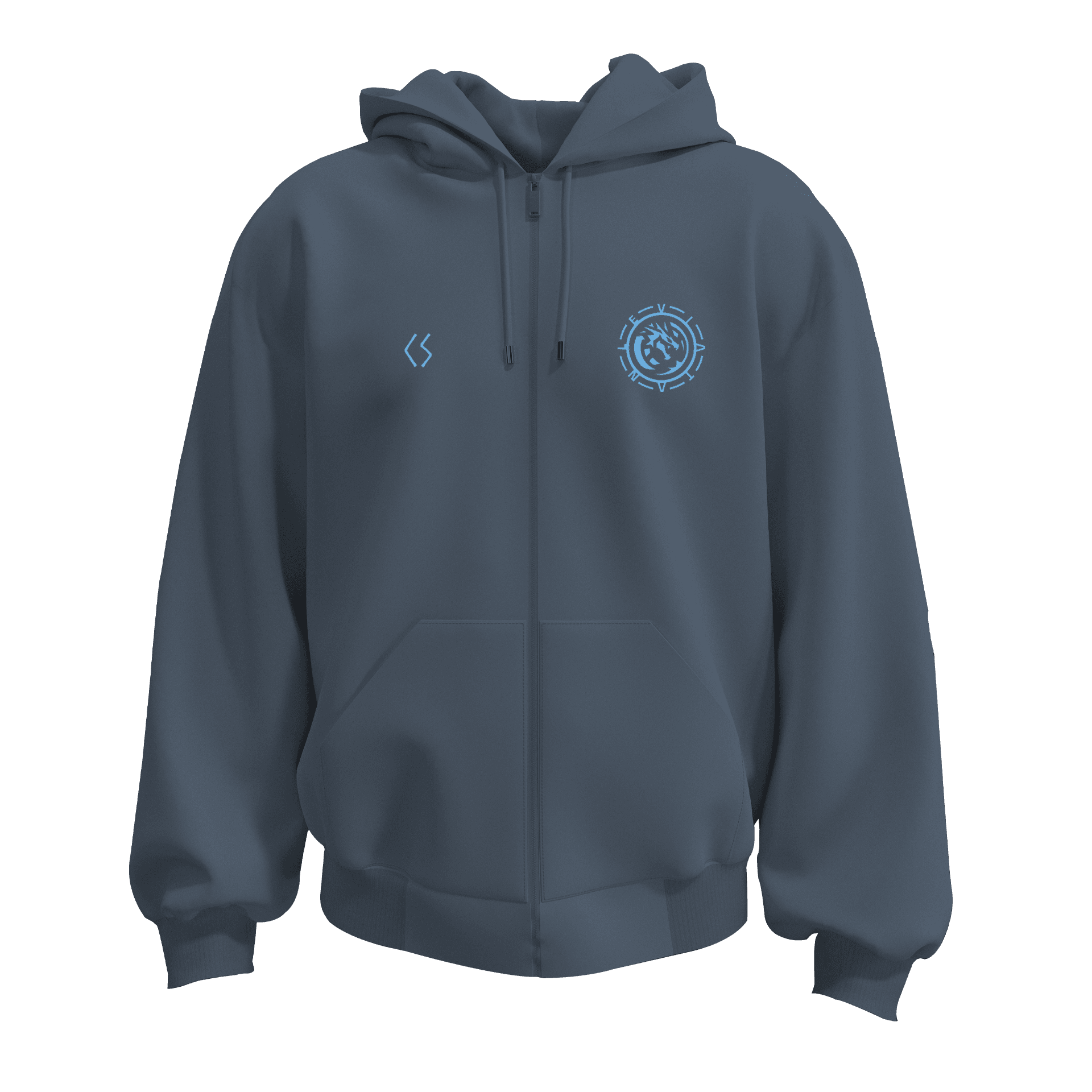 "Ruller Of The Deep Leviathan ."  Ön Ve Arka  Baskılı  Nordic Series (Unisex Fermuarlı Hoodie )