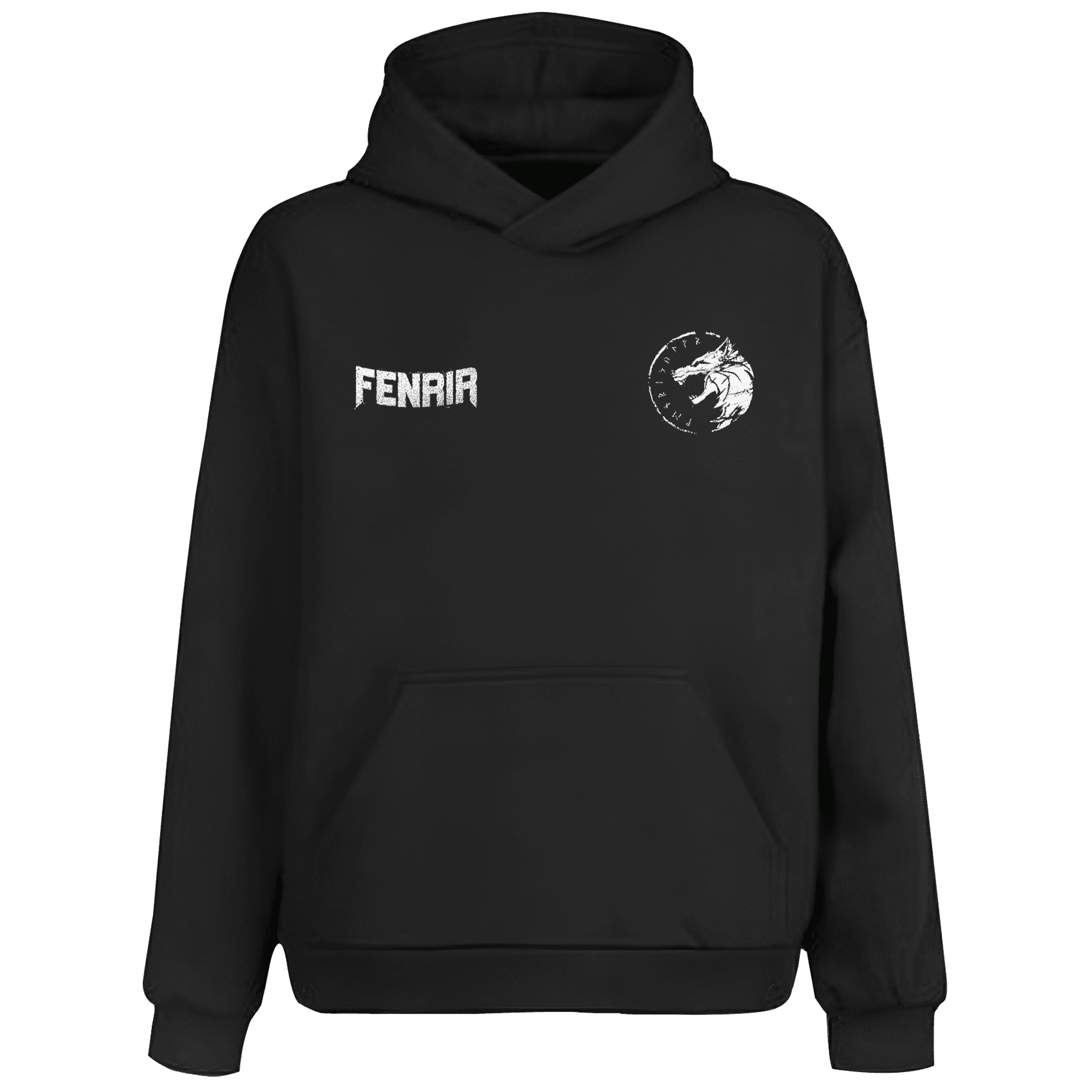 Fenrir Ön Ve Arka  Baskılı Nordic  (Unisex Hoodie)