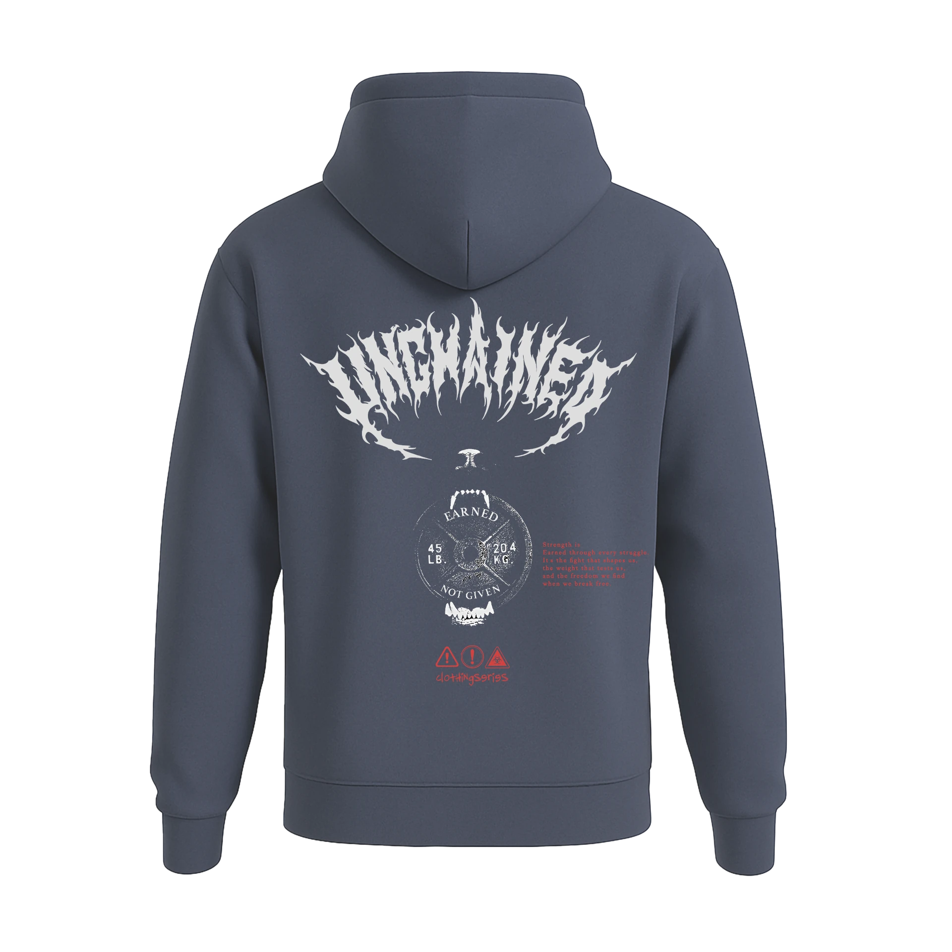 UNCHAINED  Ön ve Arka Baskılı Spor Series (Unisex Hoodie)