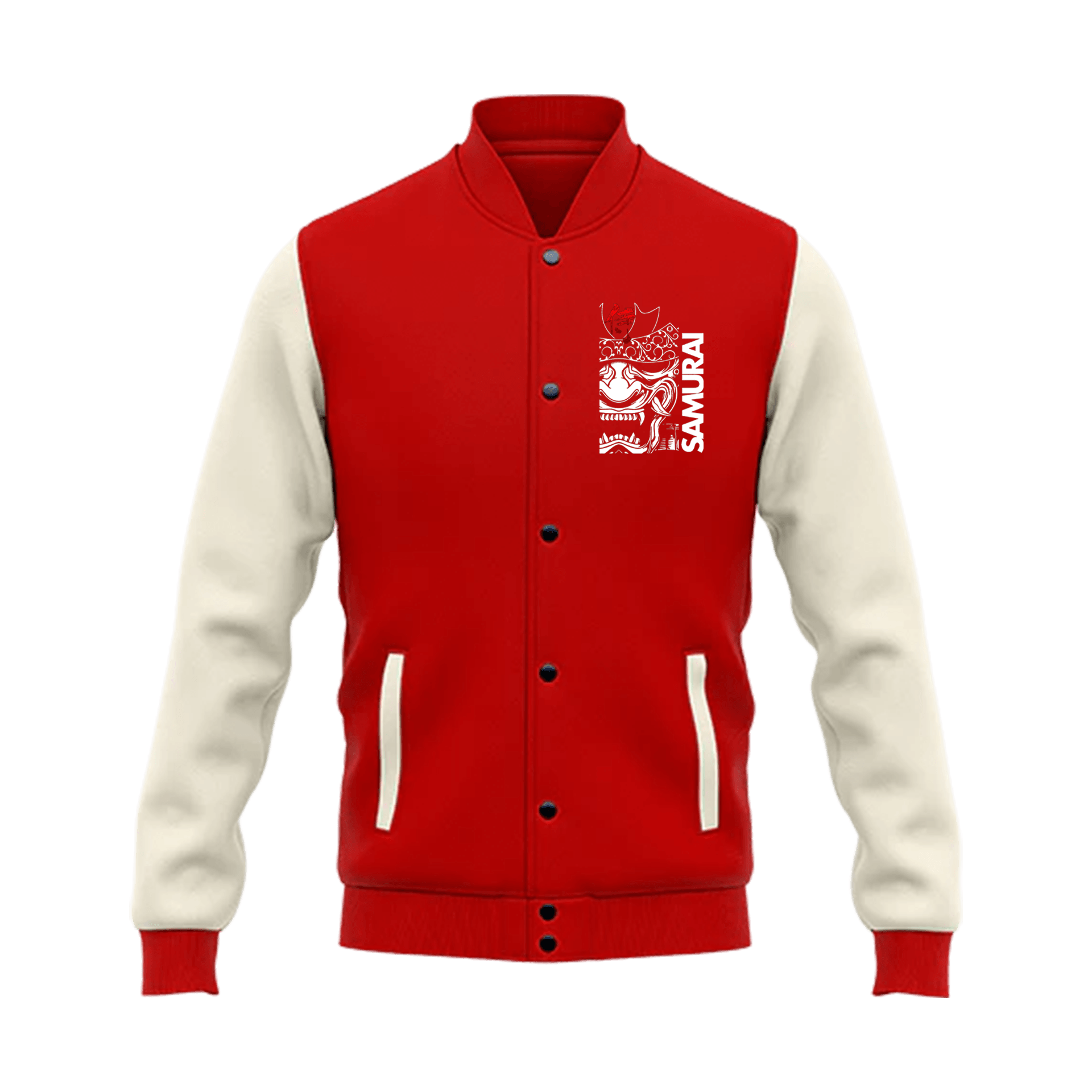 Samurai Warrior Series Ön Ve Arka Baskılı (Unisex Kolej ceketi)