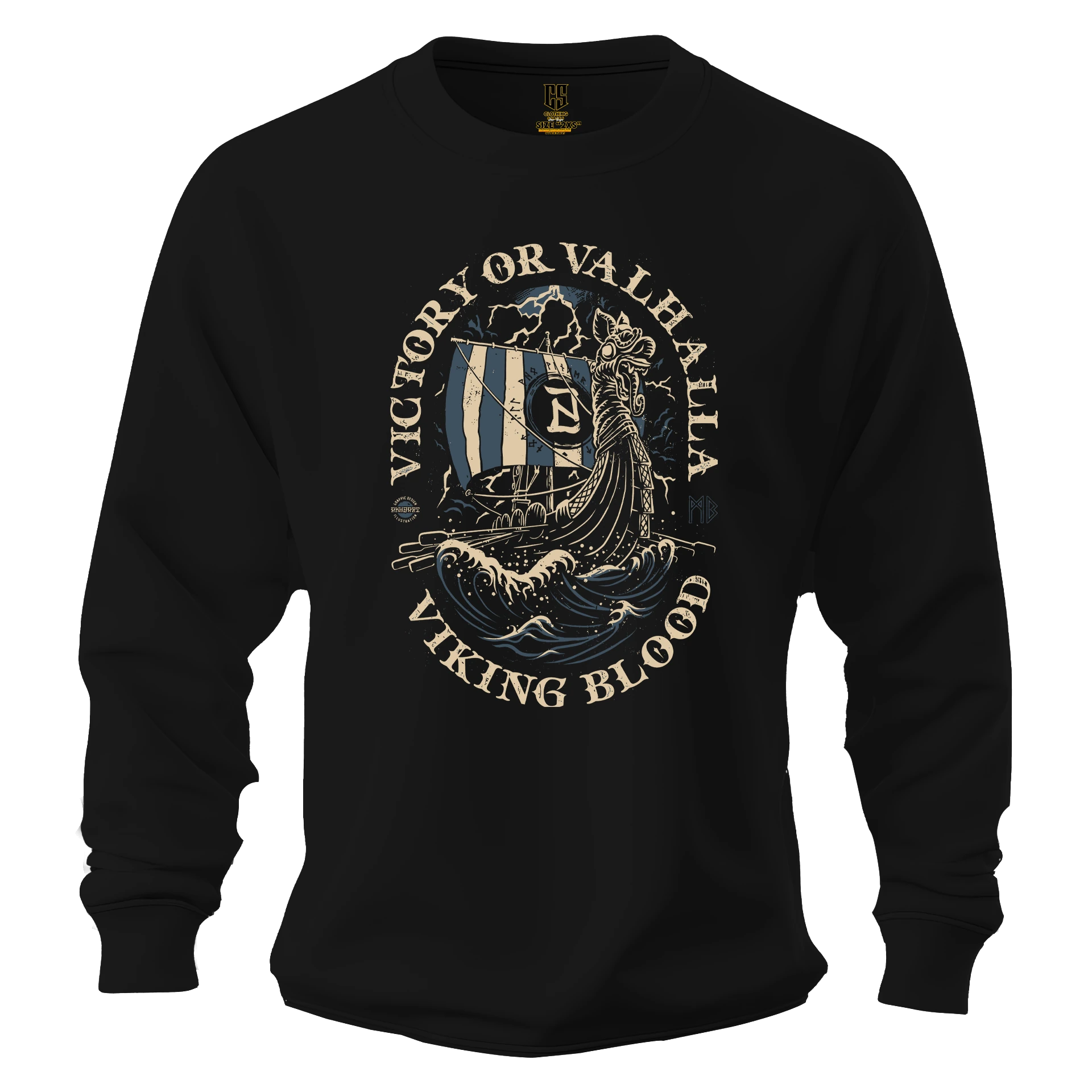 Viking Blood Victory Or Valhalla Ön Baskılı Nordic Series (Unisex Sweatshirt)