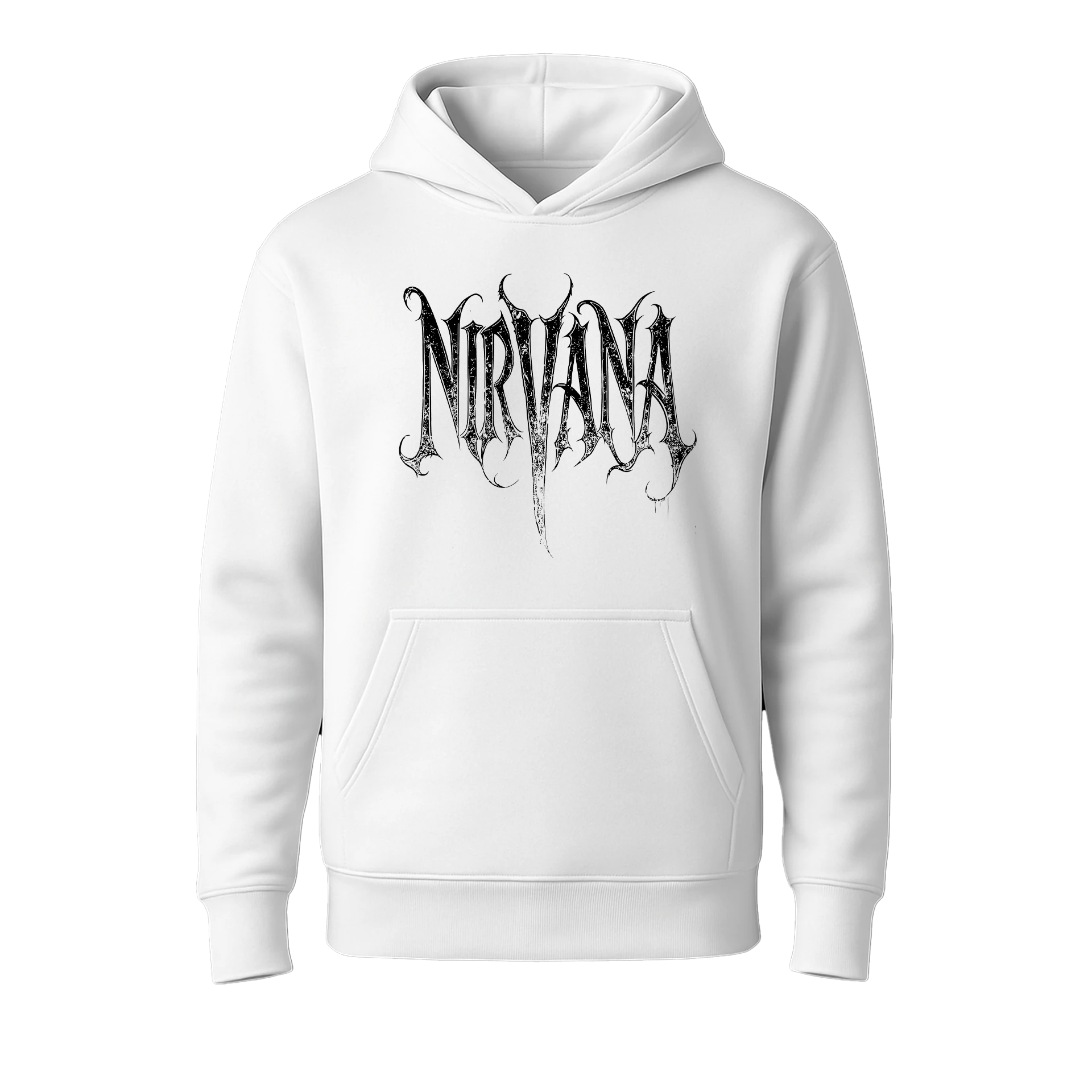 Nirvana Logo Antiquing  Ön Baskılı Rock Series (Unisex Hoodie)