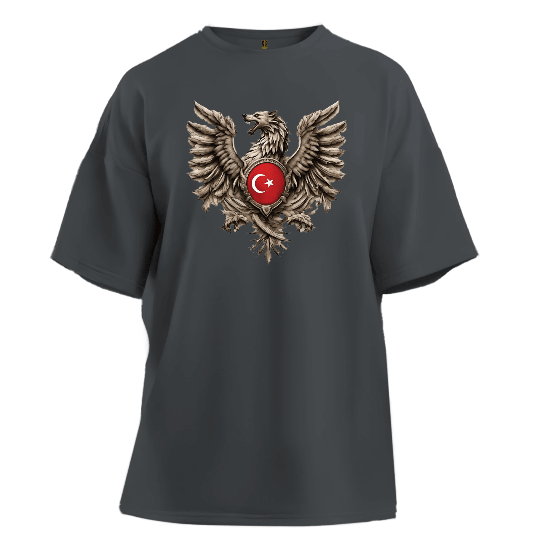 Türk Kanatlı Kurt Ön  Baskılı   (Unisex Tişört)
