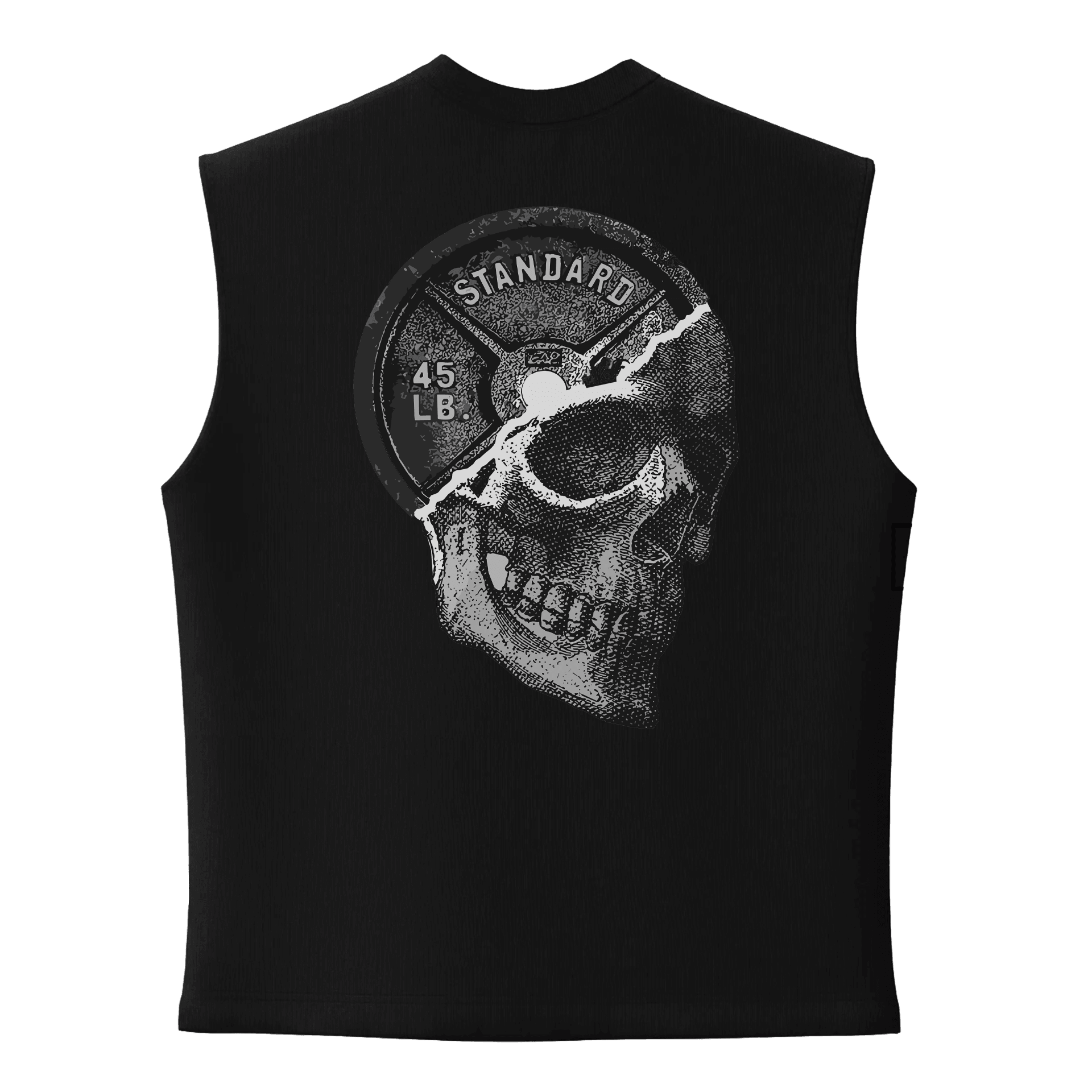Dumbell Skull II  Ön Ve Arka Baskılı  (Unisex Sleeveless Atlet )
