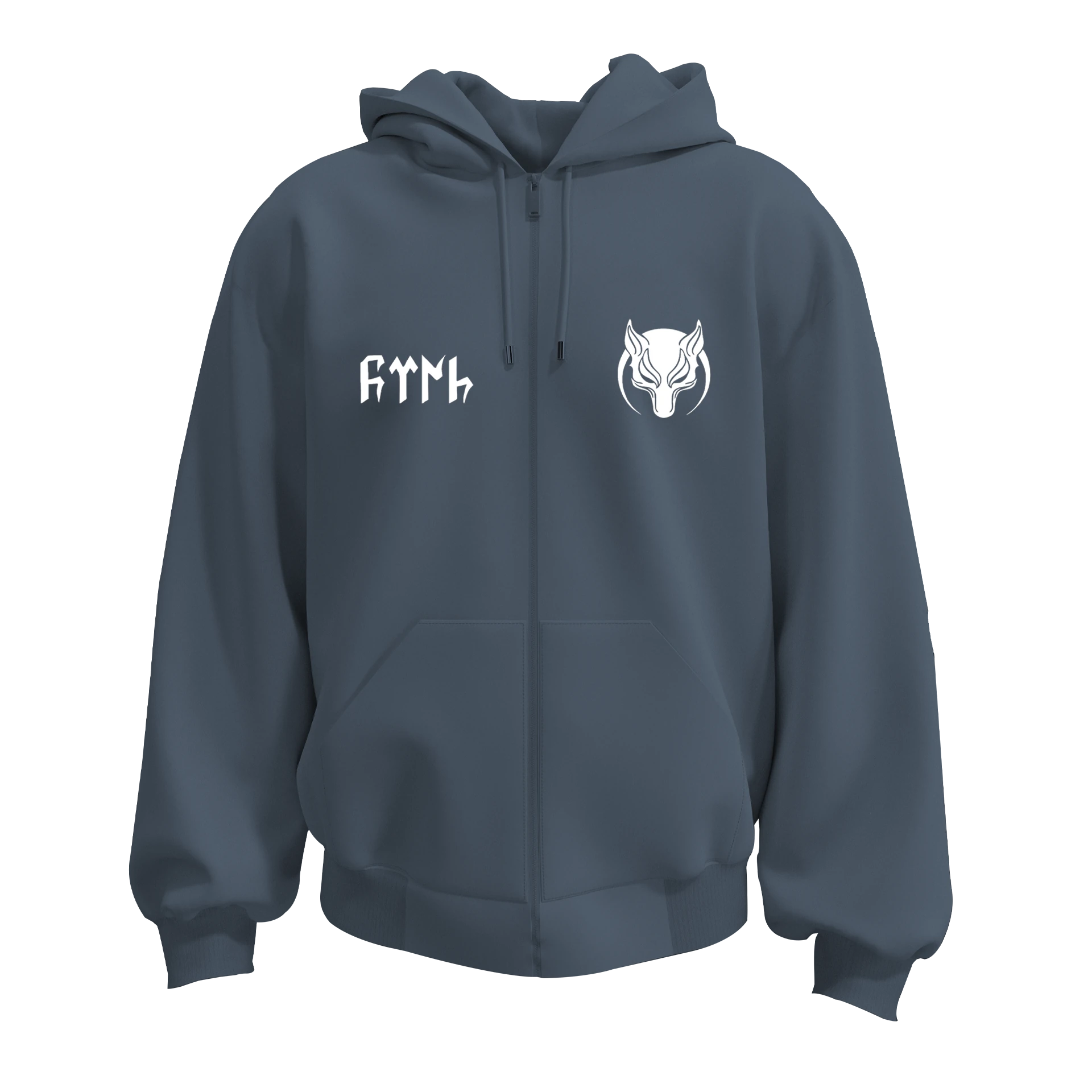 Gökbörü  Ön ve Arka  Türk Serisi (Unisex Fermuarlı Hoodie )