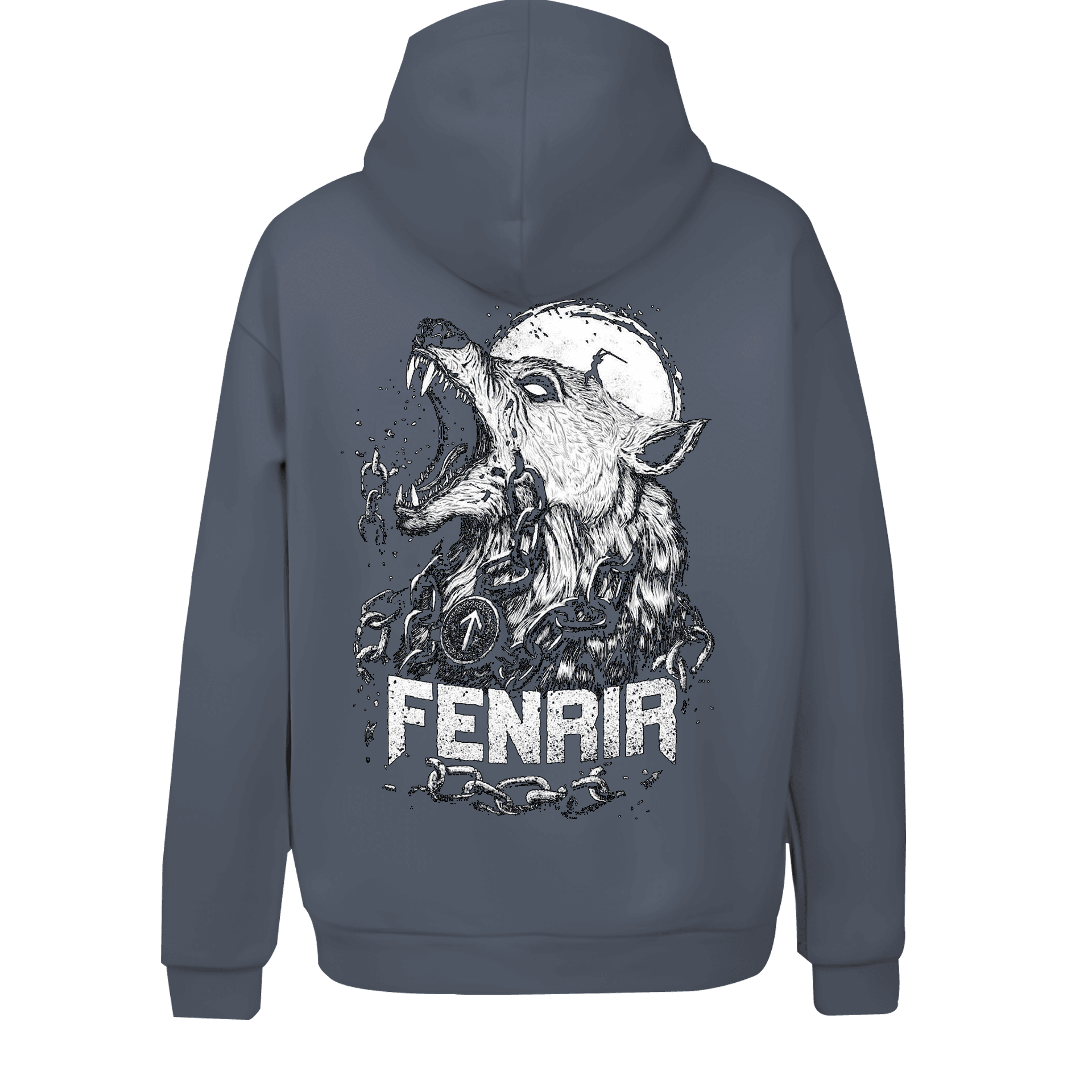 Fenrir Ön Ve Arka  Baskılı Nordic  (Unisex Hoodie)