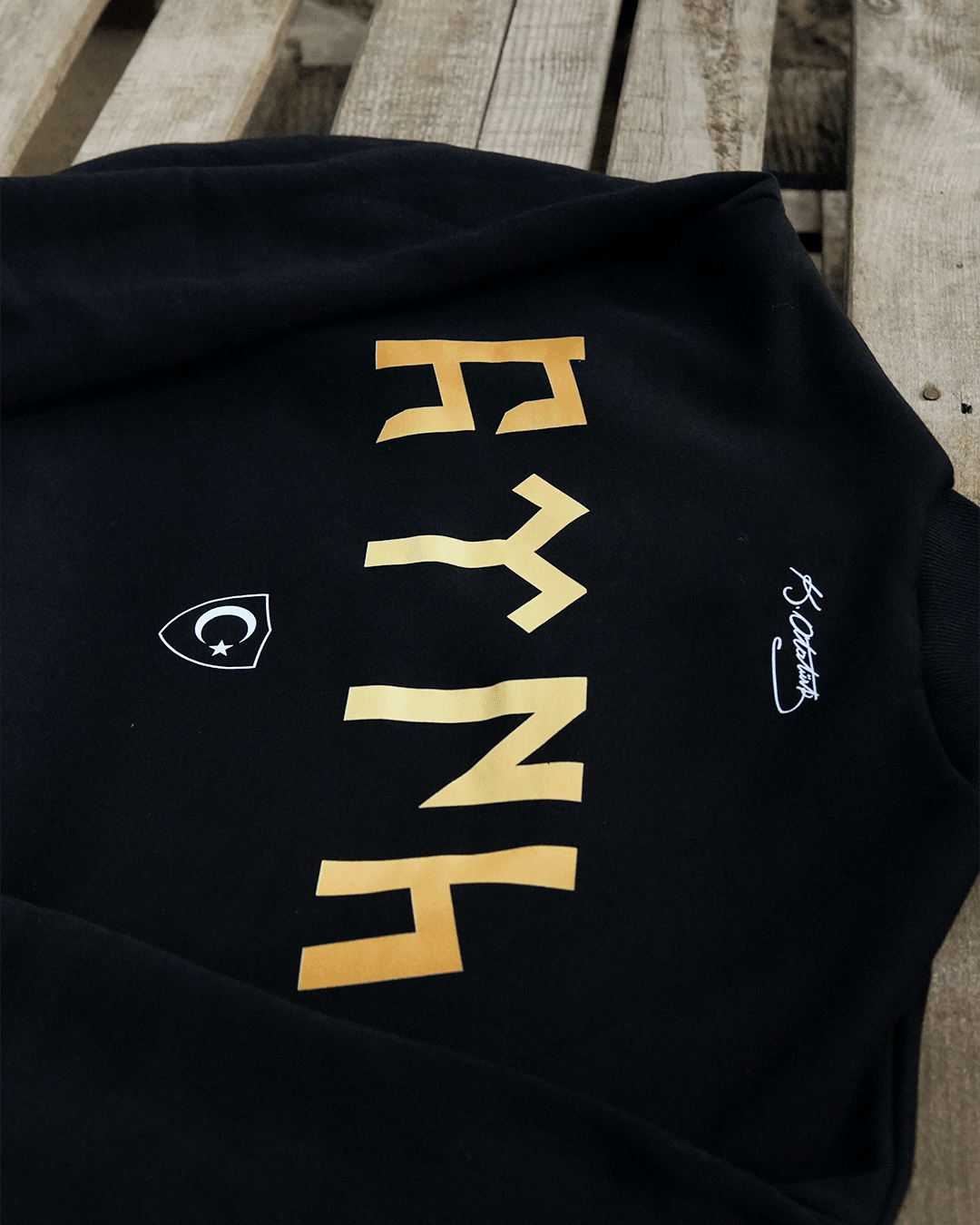 Türk Arma Ön Ve Arka Baskılı (Unisex Yarım Fermuarlı Sweat)