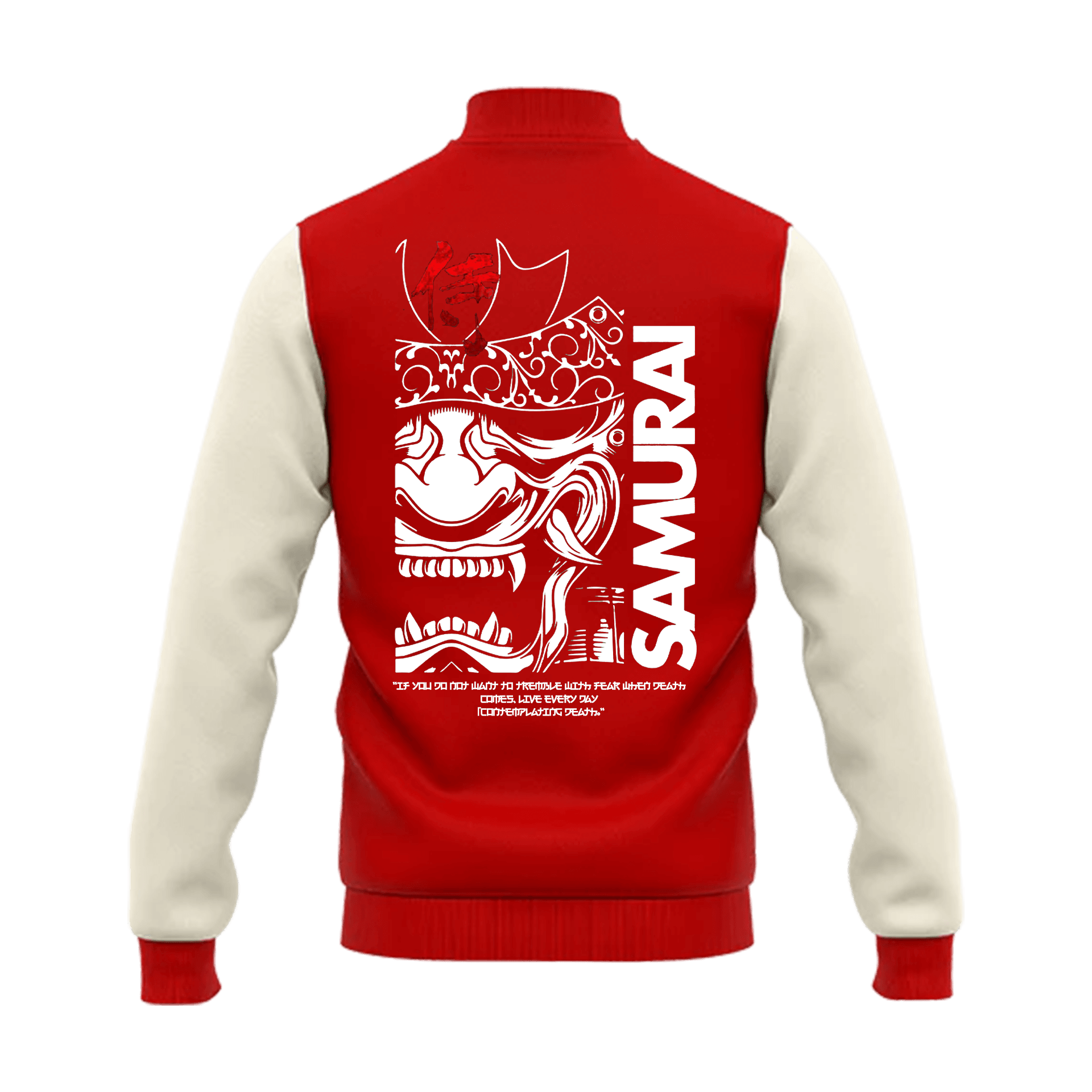 Samurai Warrior Series Ön Ve Arka Baskılı (Unisex Kolej ceketi)