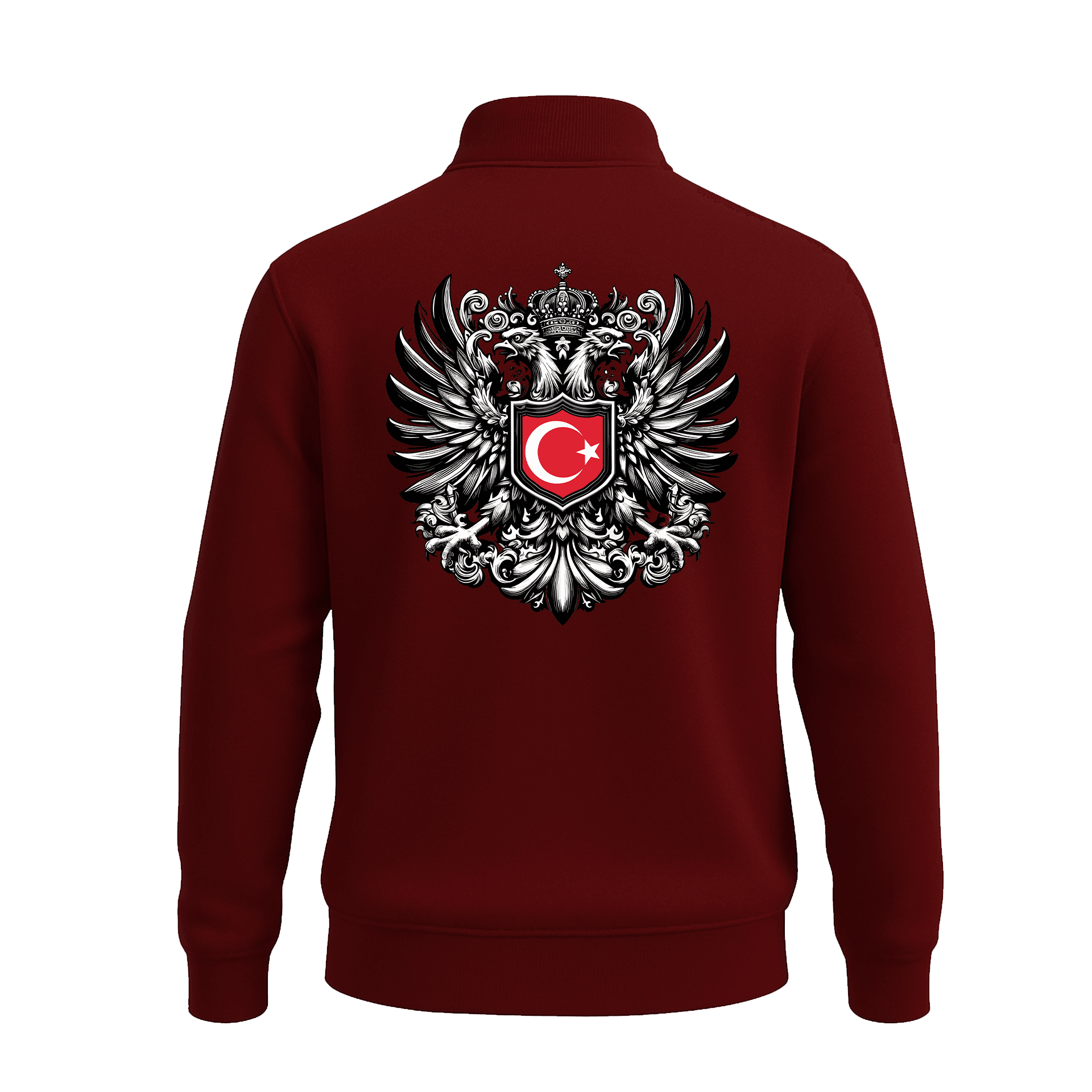 Asi Arma Ön Ve Arka  Baskılı (Unisex Yarım Fermuarlı Sweat)