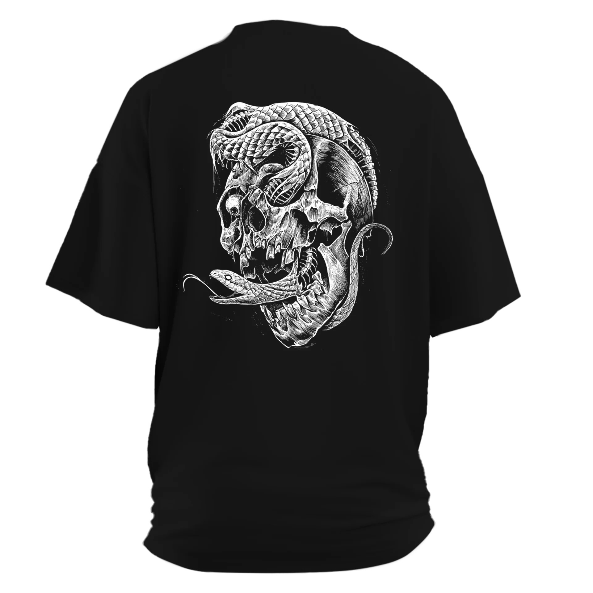 Death Snake    Ön  Ve Arka Baskılı  (Siyah 5XL BEDEN Regular    TEK Beden Outlet Ürün)