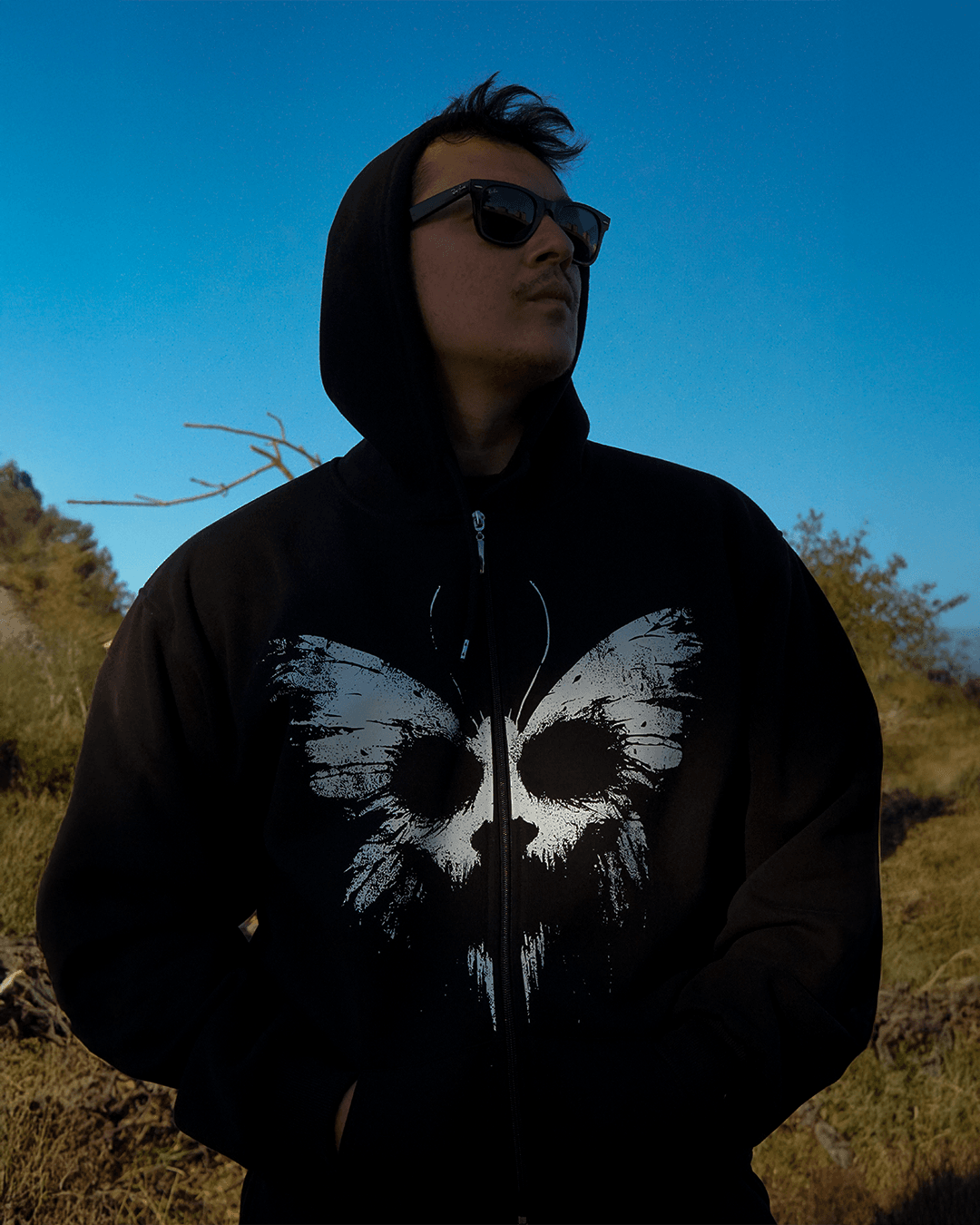 Gothic Butterfly Hoodie  Ön Baskılı (Unisex Fermuarlı Hoodie )