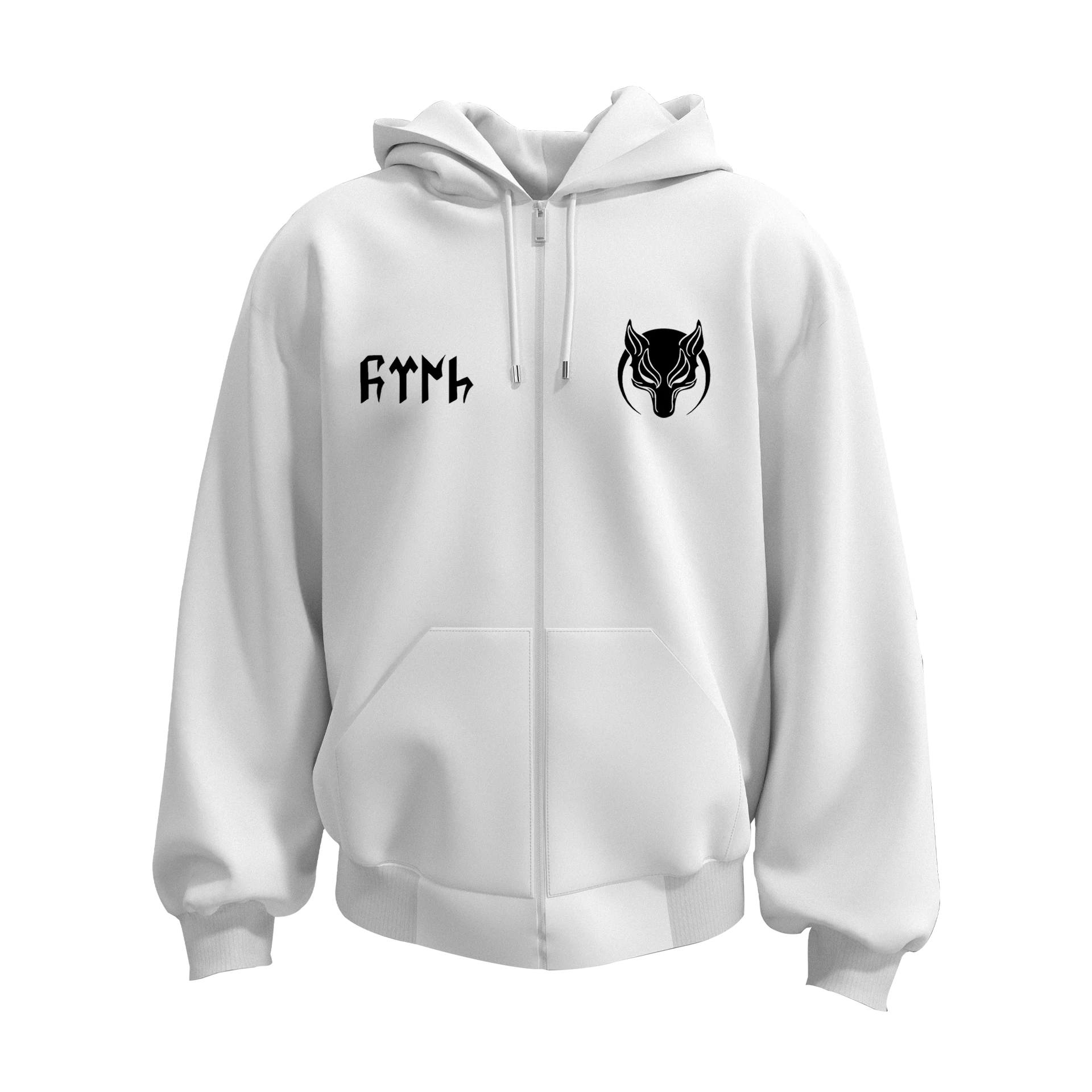 Gökbörü  Ön ve Arka  Türk Serisi (Unisex Fermuarlı Hoodie )