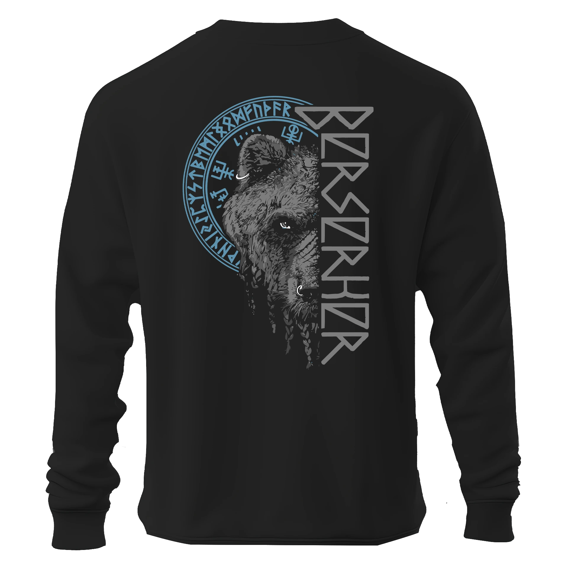  Berserker Bear Ön Ve Arka Baskılı Nordic Series Unisex Sweatshirt)
