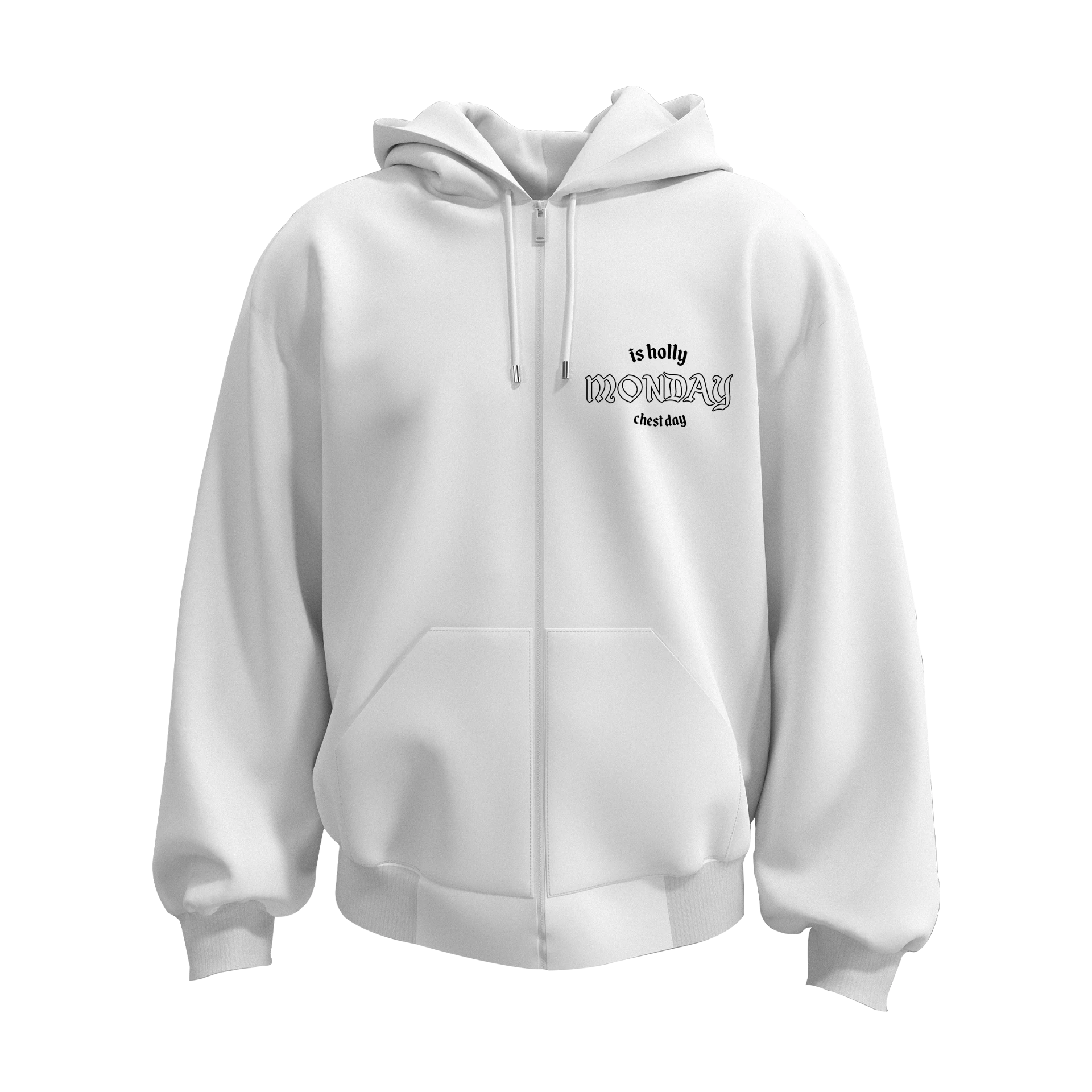 Monday is holly chest Day Ön ve Arka  Baskılı (Unisex Fermuarlı)