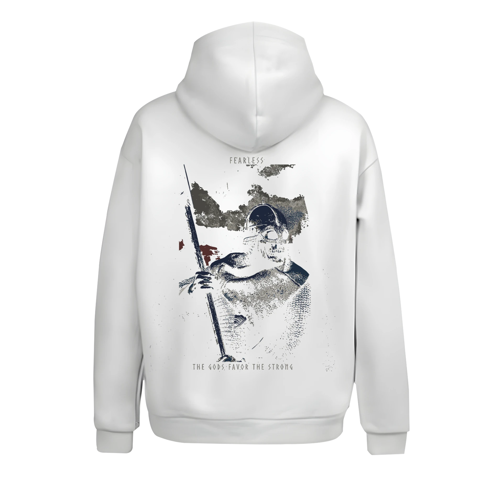 Fearles the god favor the Storng Ön Ve Arka Baskılı (Unisex Hoodie )