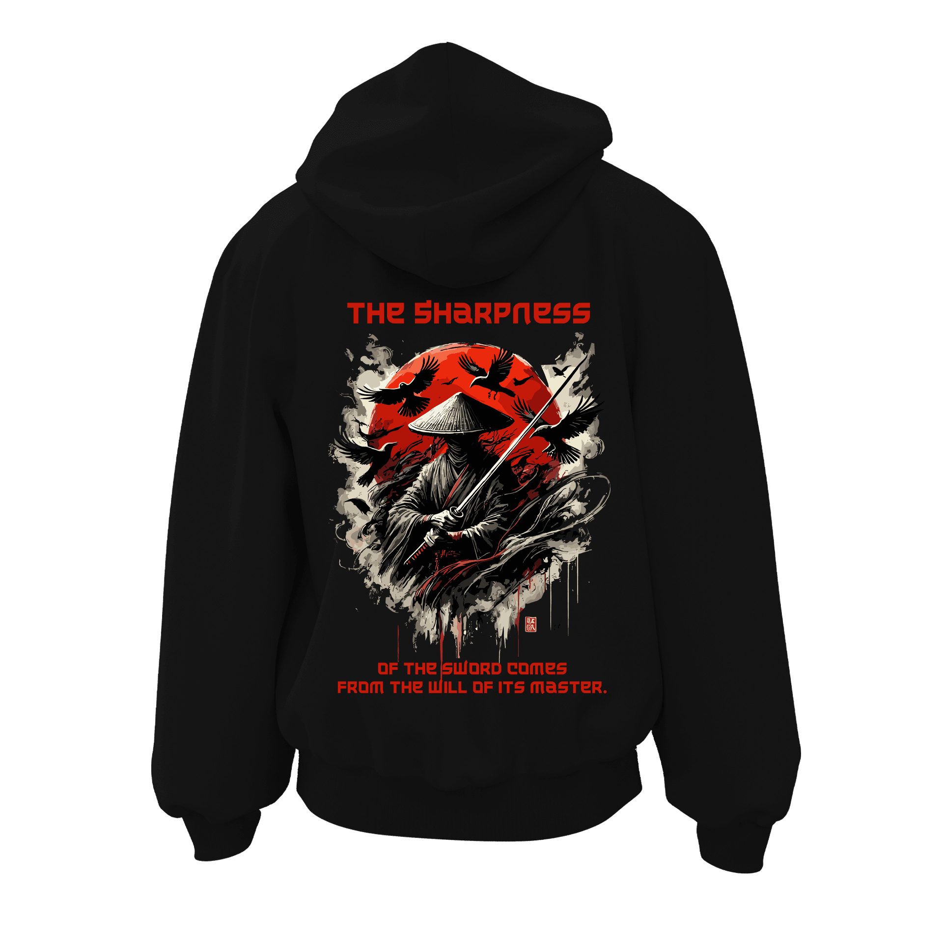 The Sharpness of the sword comes from the will of its master.  Ön Nakışlı Arka Baskılı  Warrior Series(Unisex Fermuarlı Hoodie )