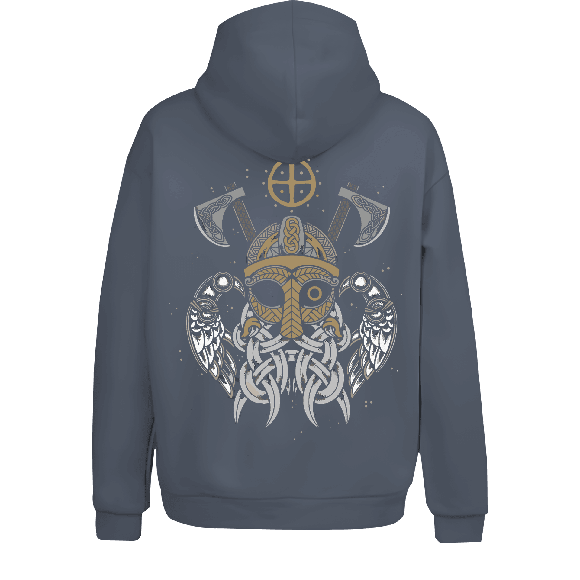 Viking Raven Symbol Ön Ve Arka Baskılı Nordic  (Unisex Hoodie)
