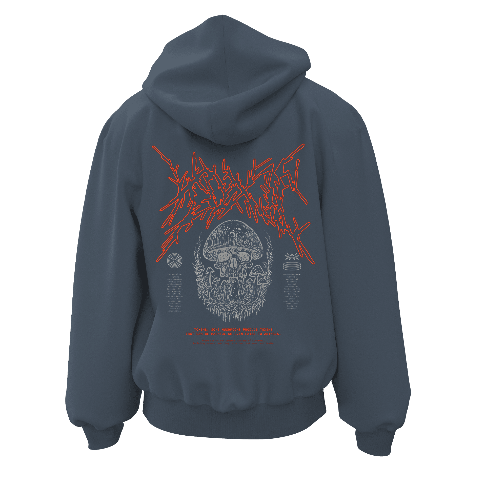 Toxic Mushroom  Ön Ve Arka  Baskılı  Gothic Series (Unisex Fermuarlı Hoodie )