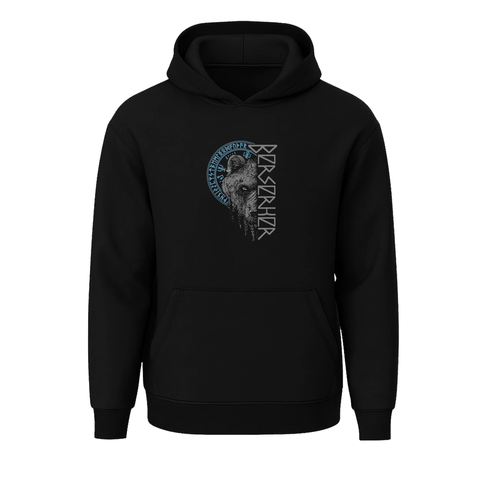  Berserker Bear Ön Ve Arka Baskılı Nordic Series  (Unisex Hoodie )