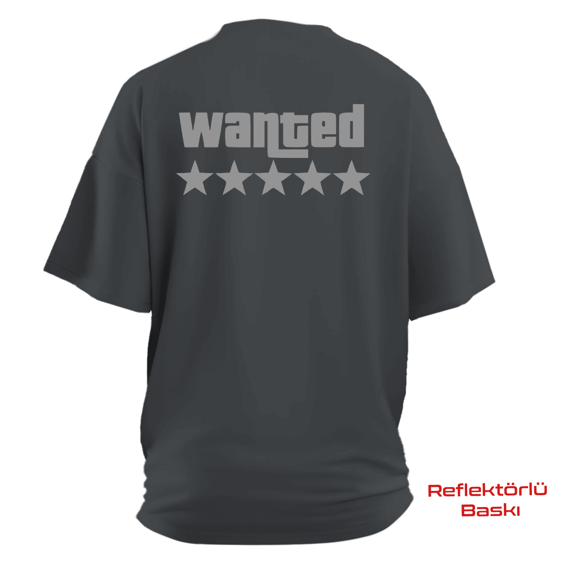 Wanted    Ön Baskılı ve Arka REFLEKTÖR BASKILI Moto  Series(Unisex Tişört )
