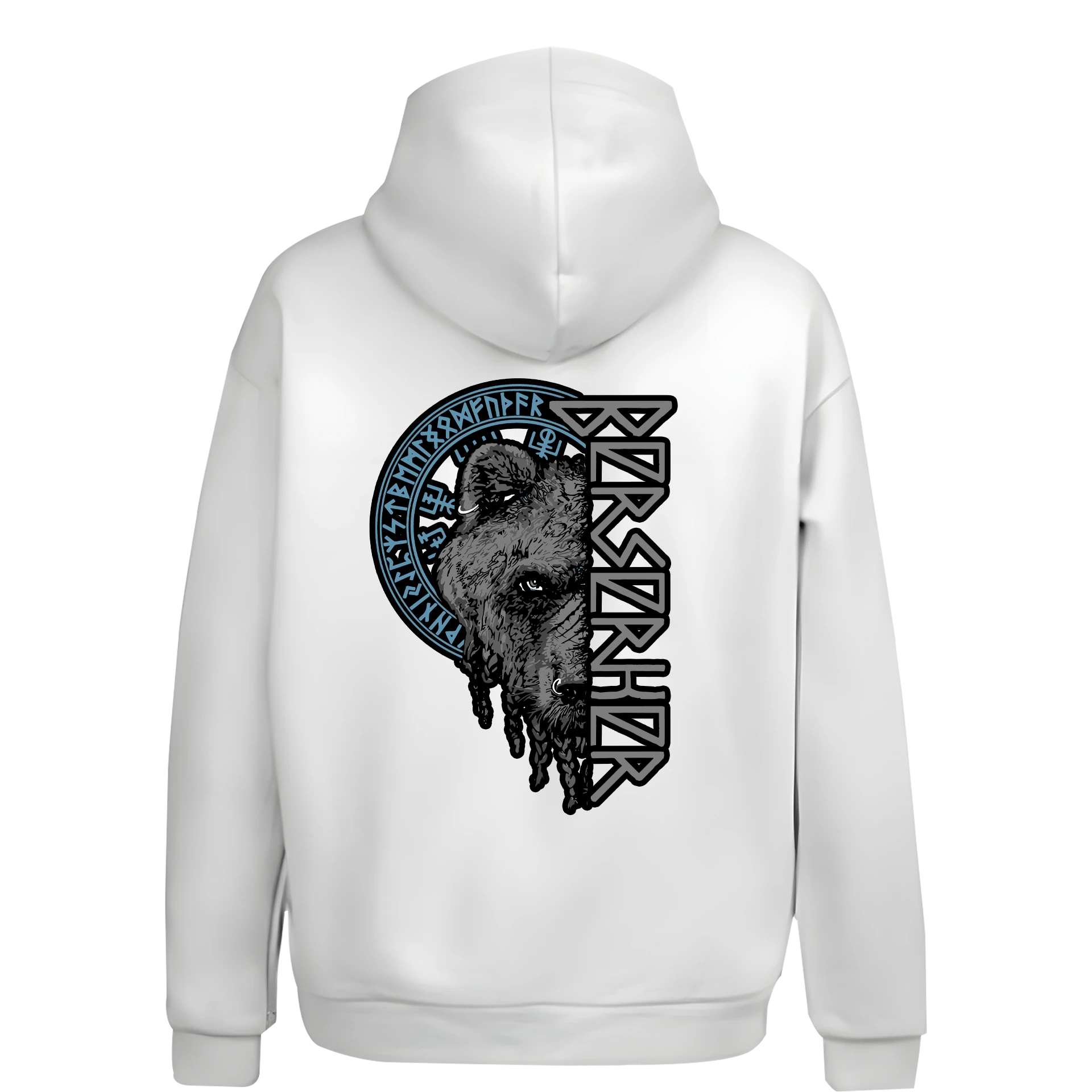  Berserker Bear Ön Ve Arka Baskılı Nordic Series  (Unisex Hoodie )