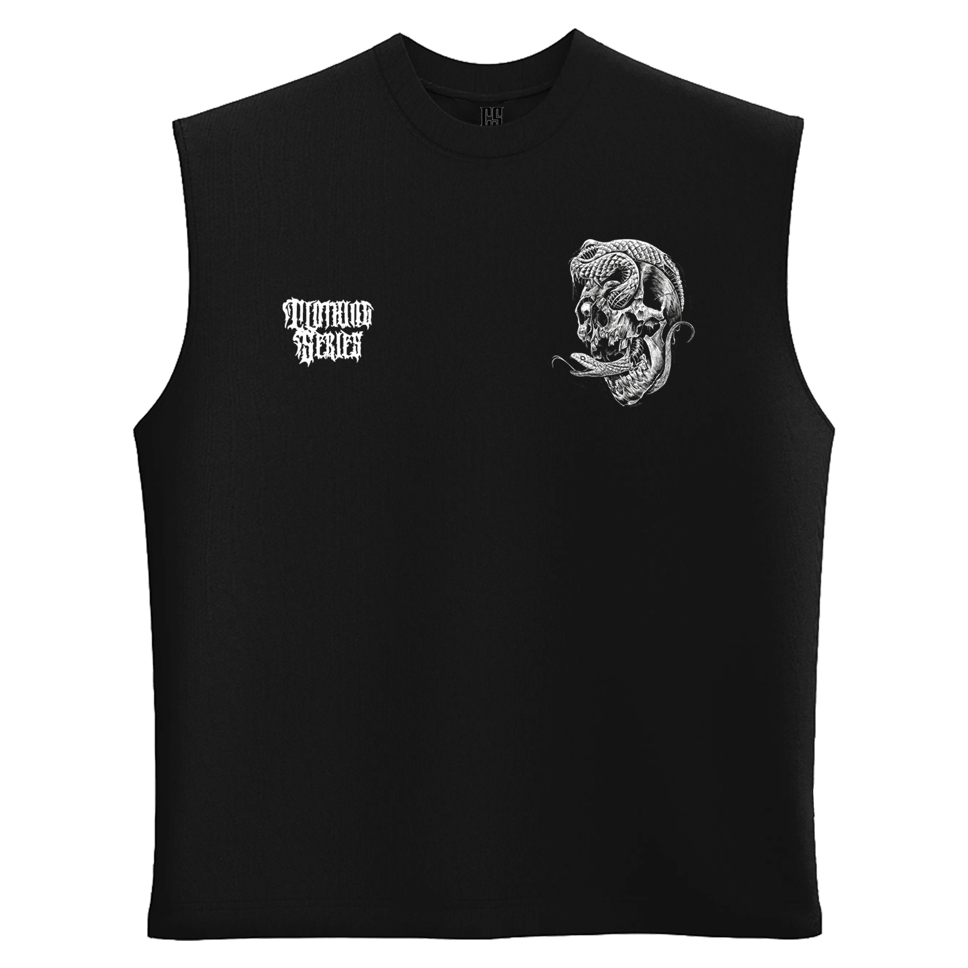 Snake Skull Gothic  Series Ön ve Arka  Baskılı (Unisex Sleeveless Atlet )