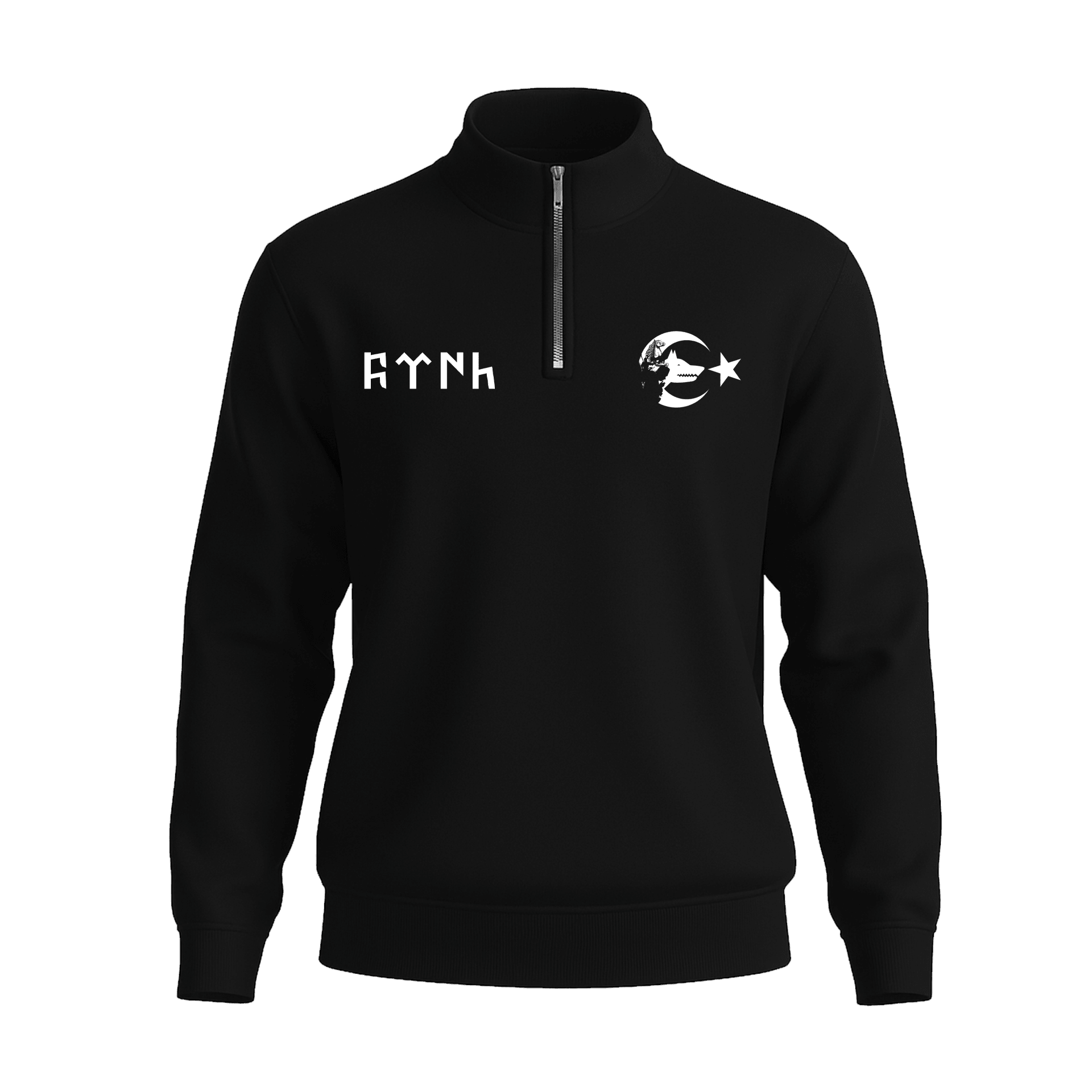 Türk Siluet  Ön   Baskılı (Unisex Yarım Fermuarlı Sweat)