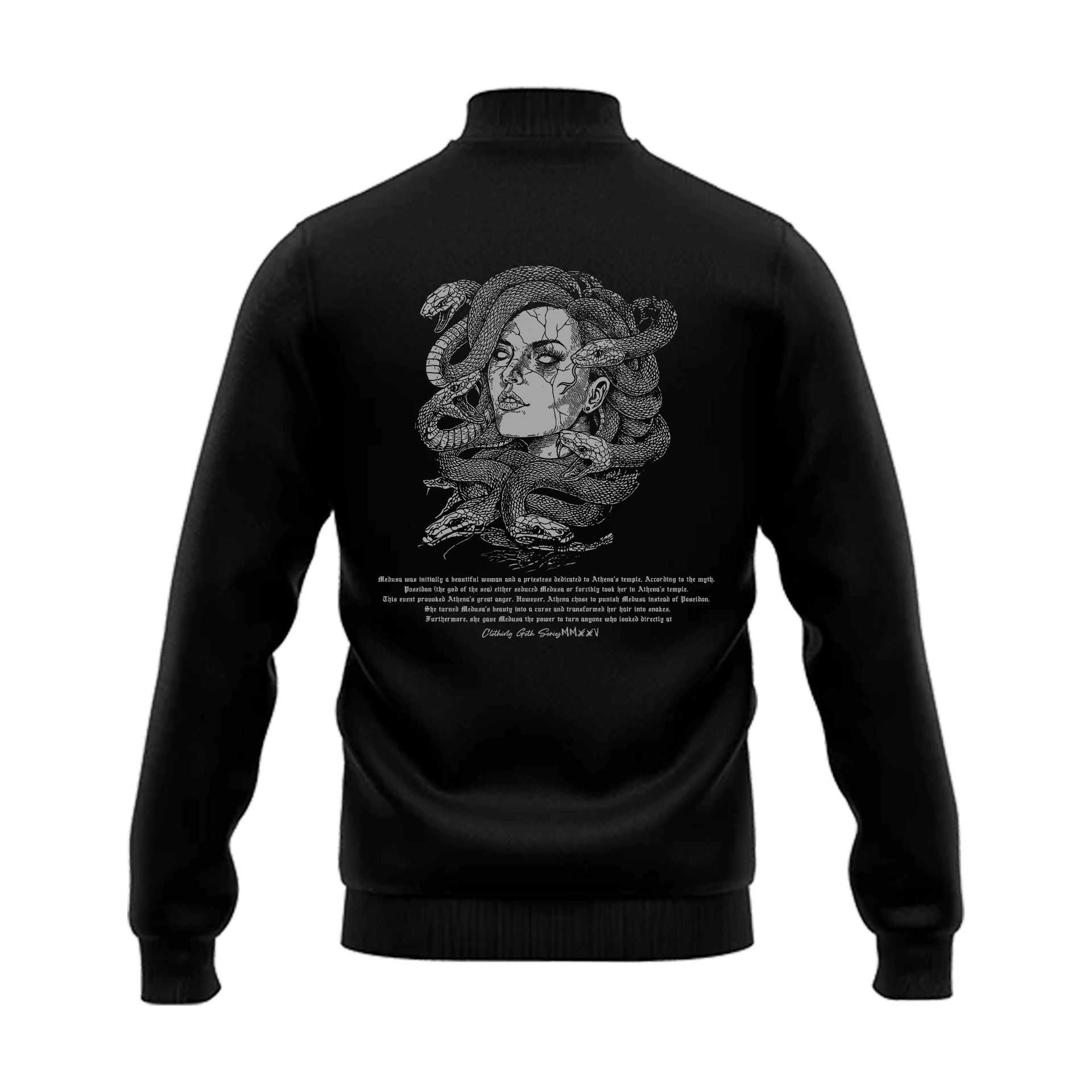 Medusa Gothic Series Ön Ve Arka Baskılı (Unisex Kolej ceketi)