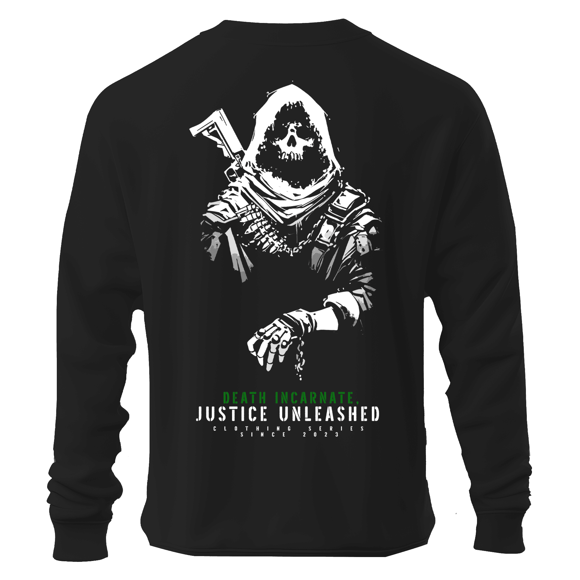 Death incarnate, justice unleashed  Ön ve Arka Baskılı  Warrior Series  (Unisex Sweatshirt)