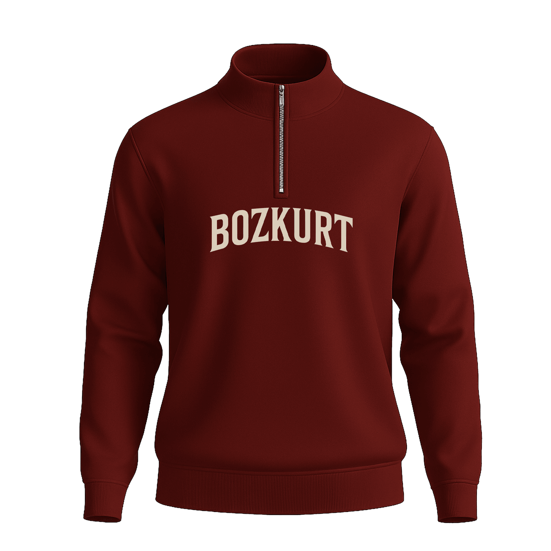 Bozkurt  Ön Ve Arka  Baskılı (Unisex Yarım Fermuarlı Sweat)